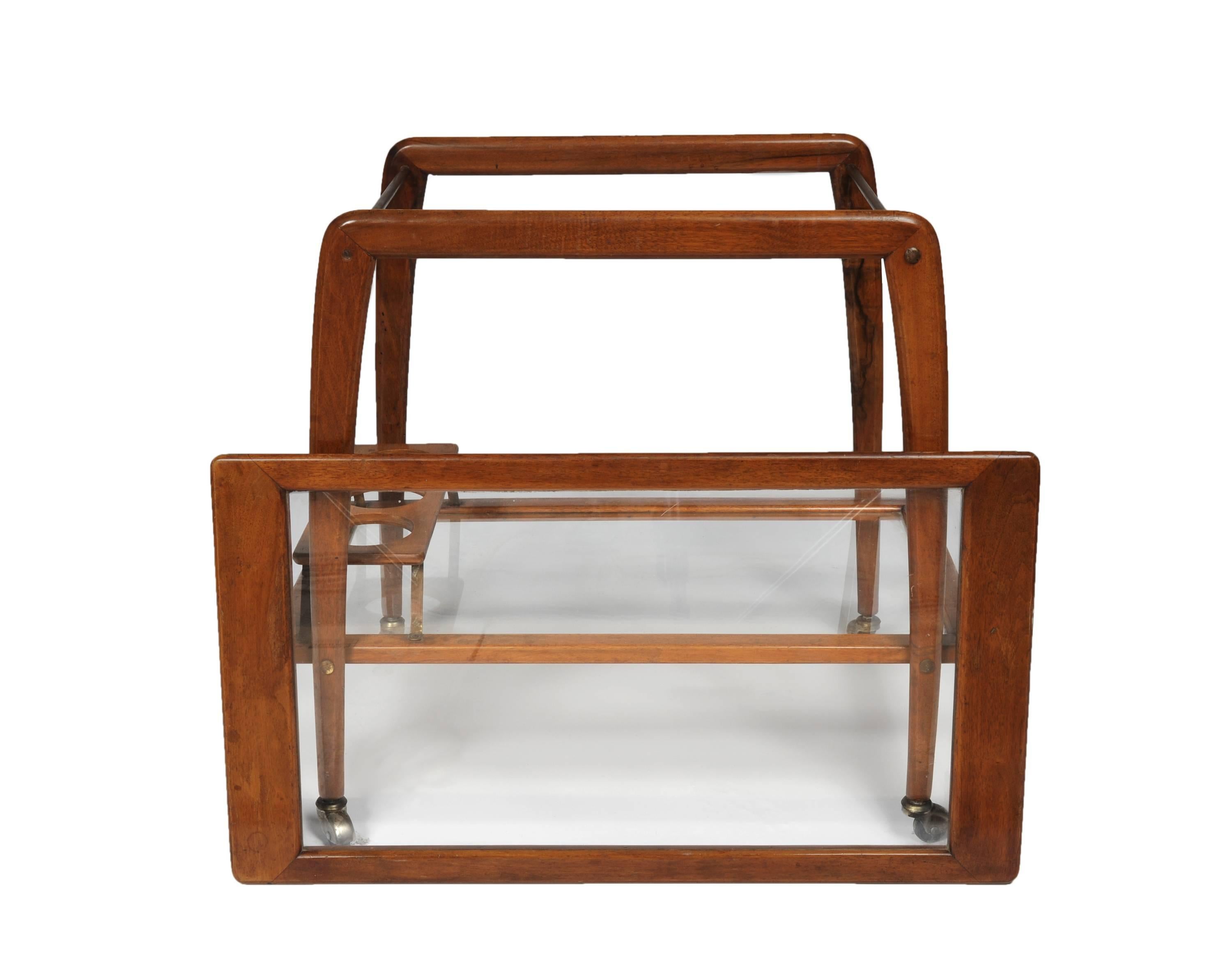 Mid-Century Modern Italian Midcentury Walnut Bar Cart by Ico Parisi