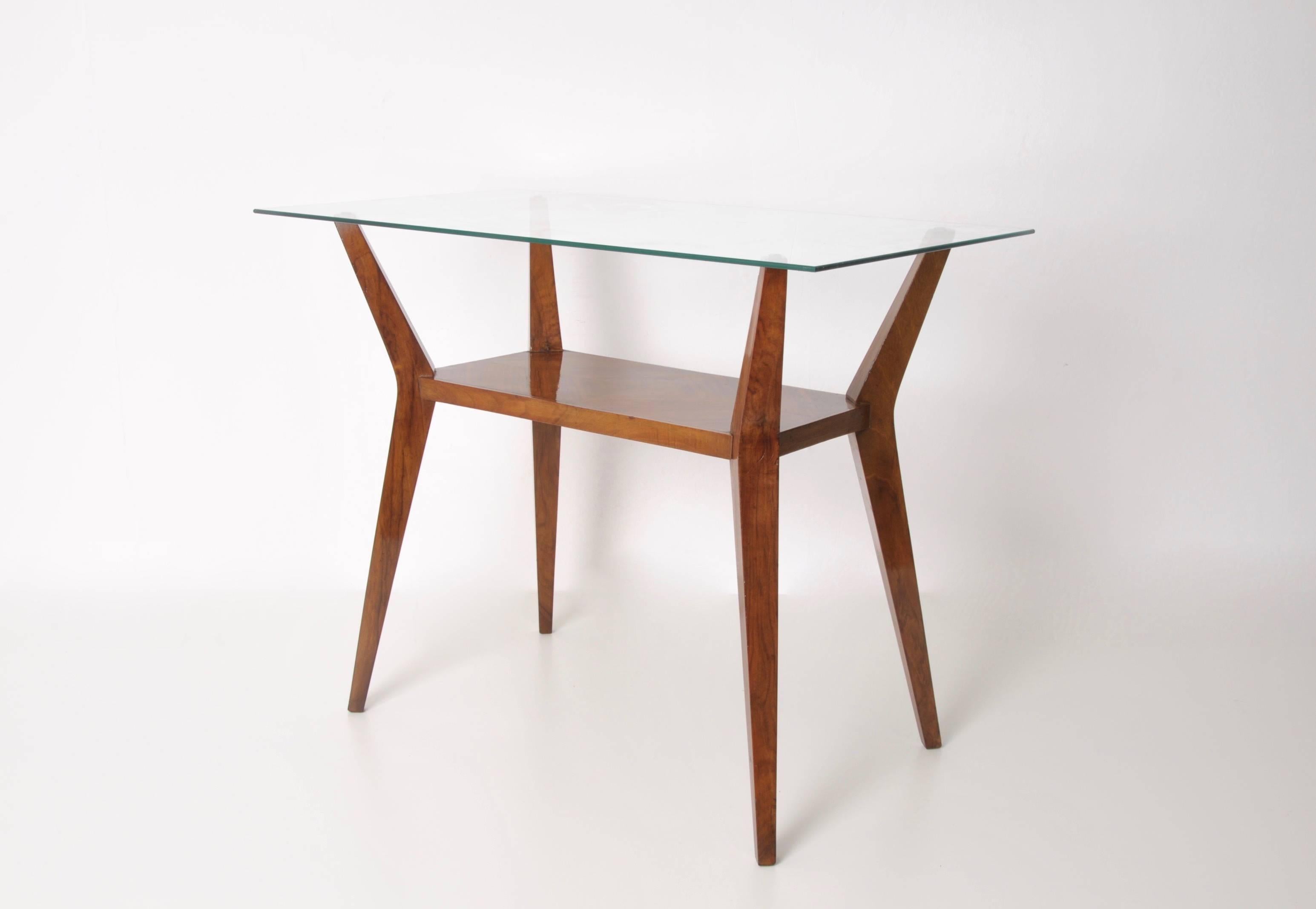 Italian 1950s Cesare Lacca, Coffee Table Walnut Mid-Century Modern