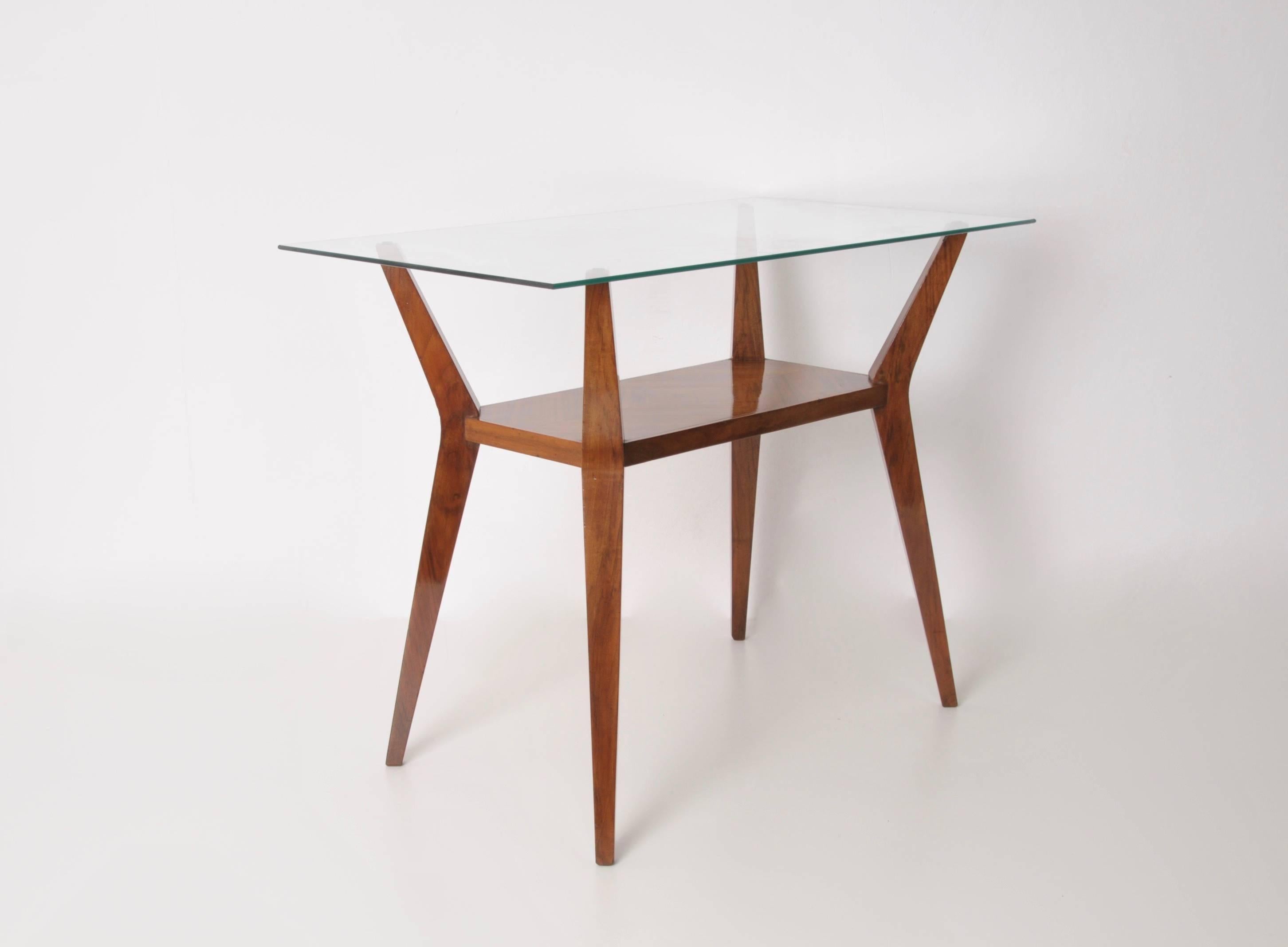 1950s Cesare Lacca, Coffee Table Walnut Mid-Century Modern In Good Condition In Roma, IT