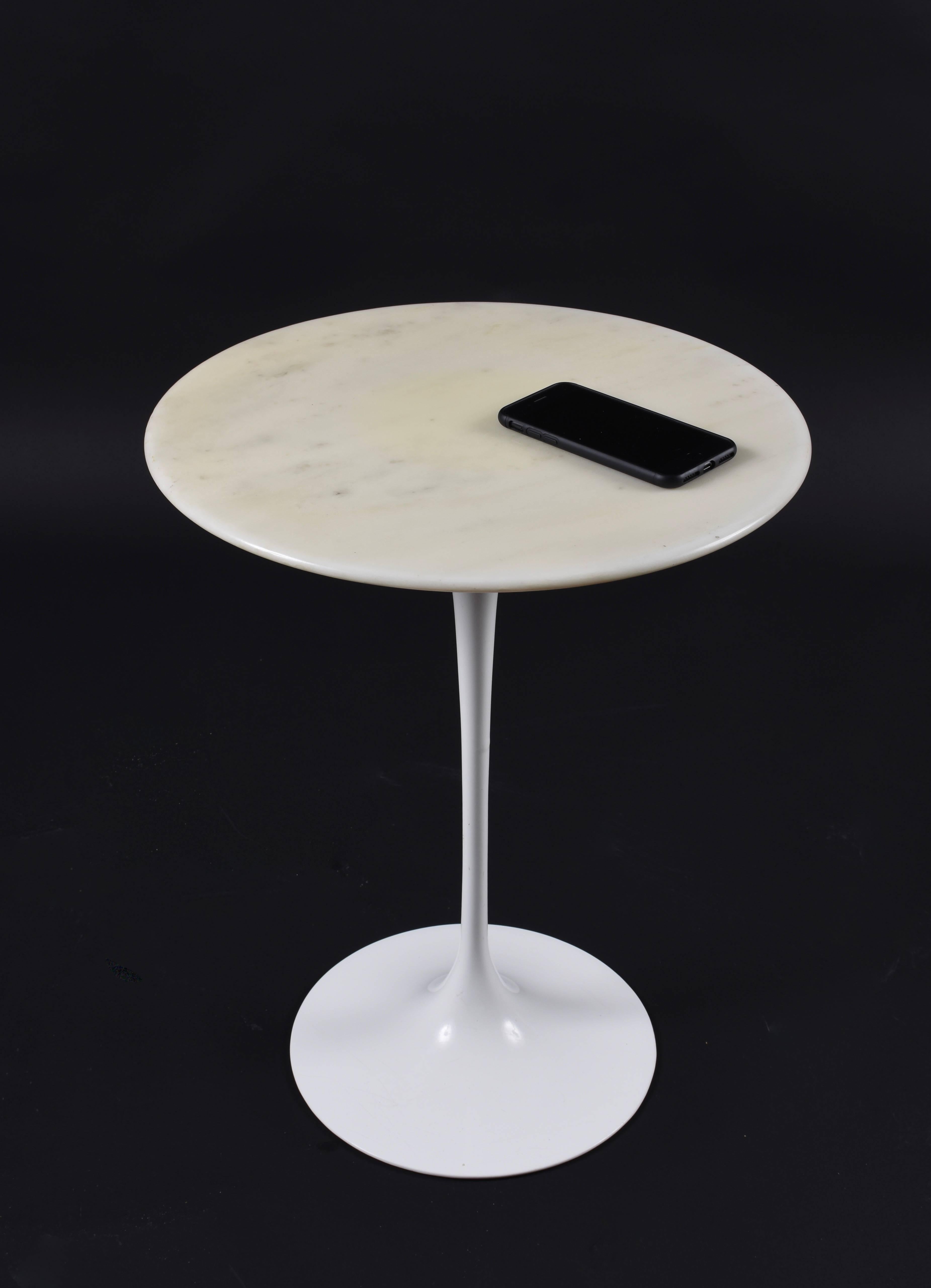 white tulip side table