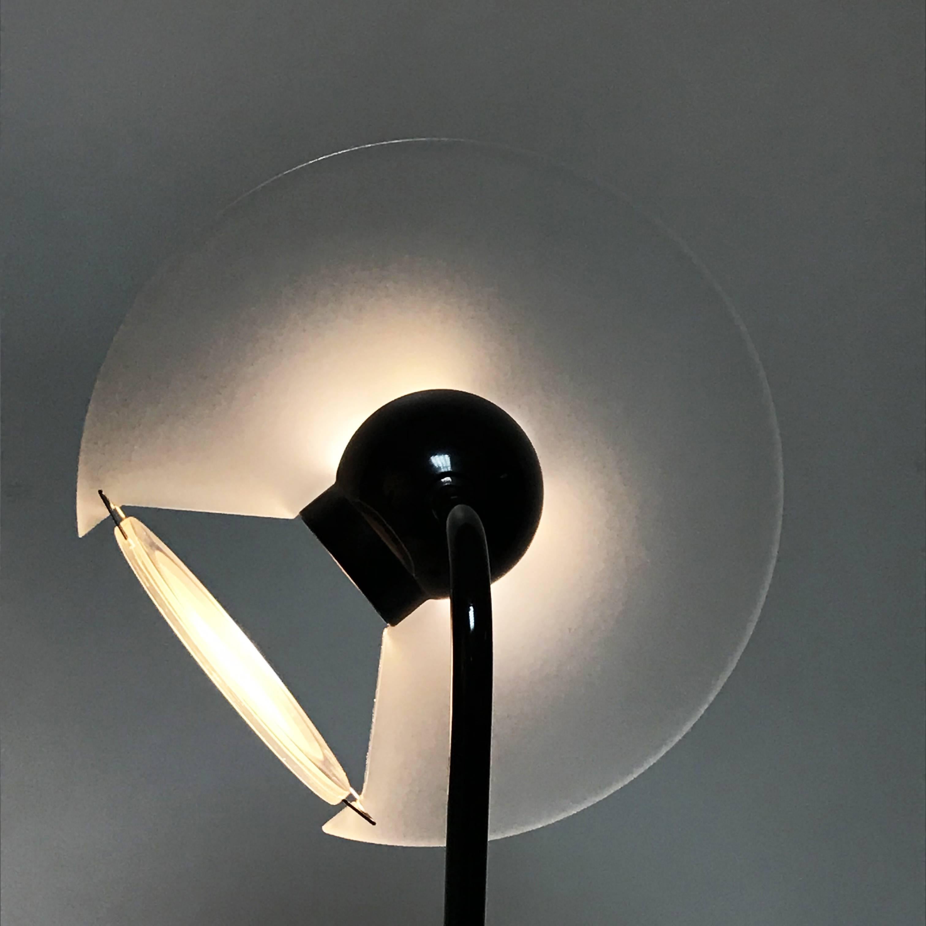 20th Century Arteluce Lighting Pier Ramella Telescopic Floor Lamp Club Mod. 1195, 1980s Italy