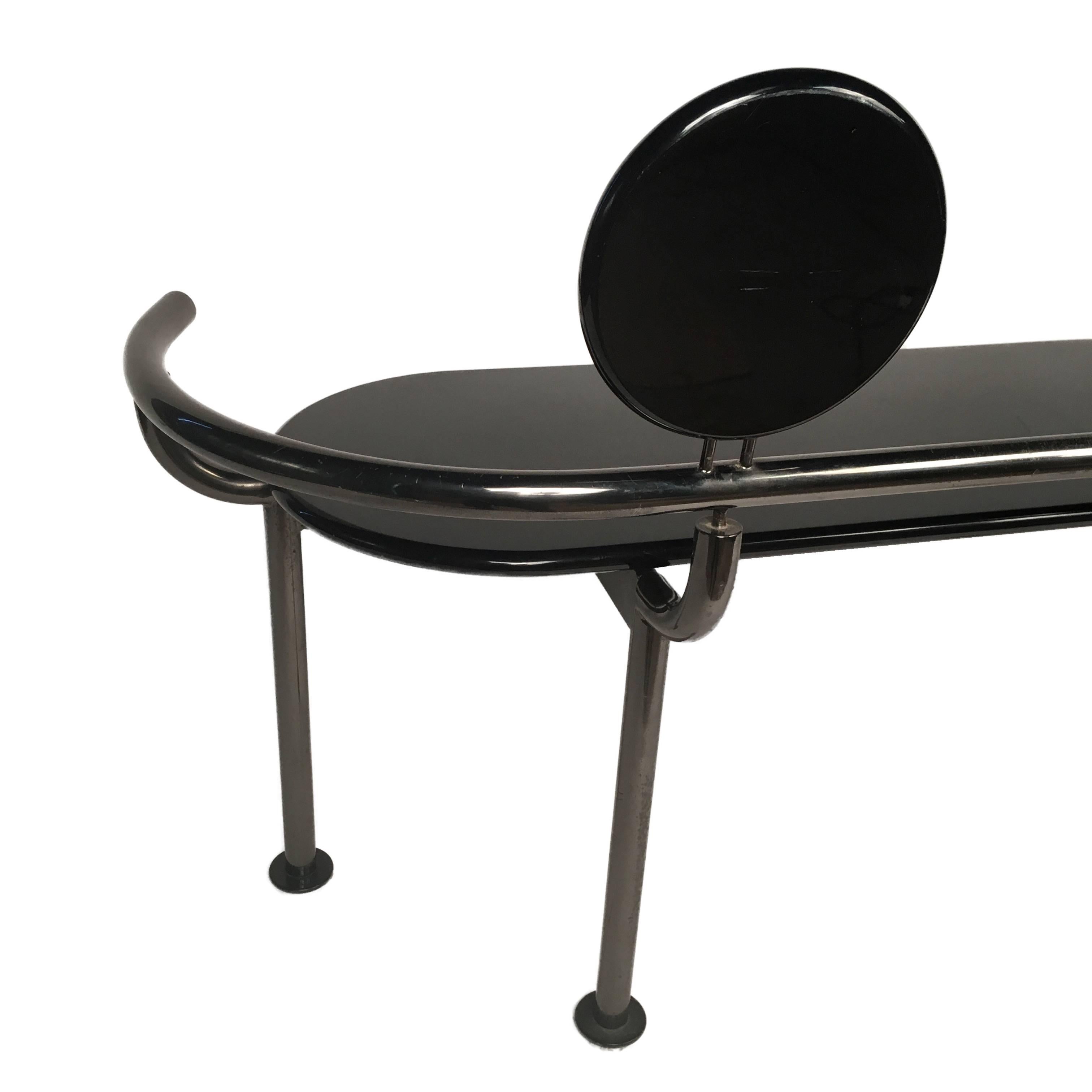This outstanding piece is made of high quality lightweight burnished steel and black metal. It has a unique structure that give it an appealing style from every angle. The use of black and burnished steel create a nice contrast that really draws the