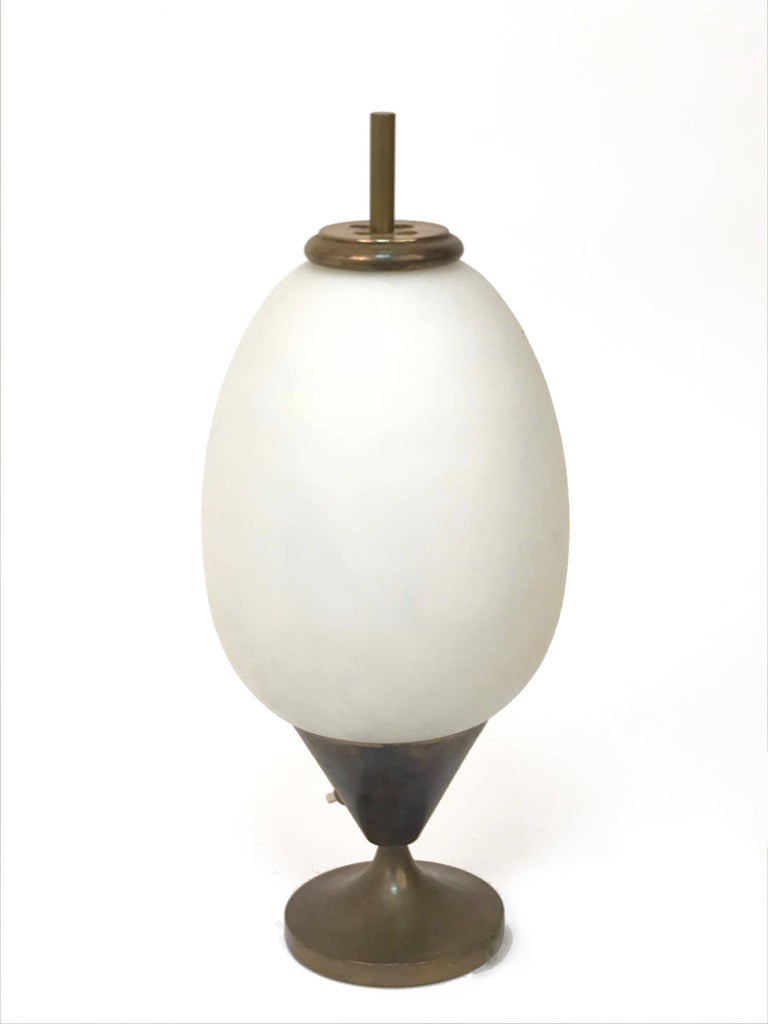 Italian Table Lamp Brass And Opaline Glass Egg Shaped Mid Century Italian Table Lamp Brass And Opaline Glass Egg Shaped Mid Century Modern