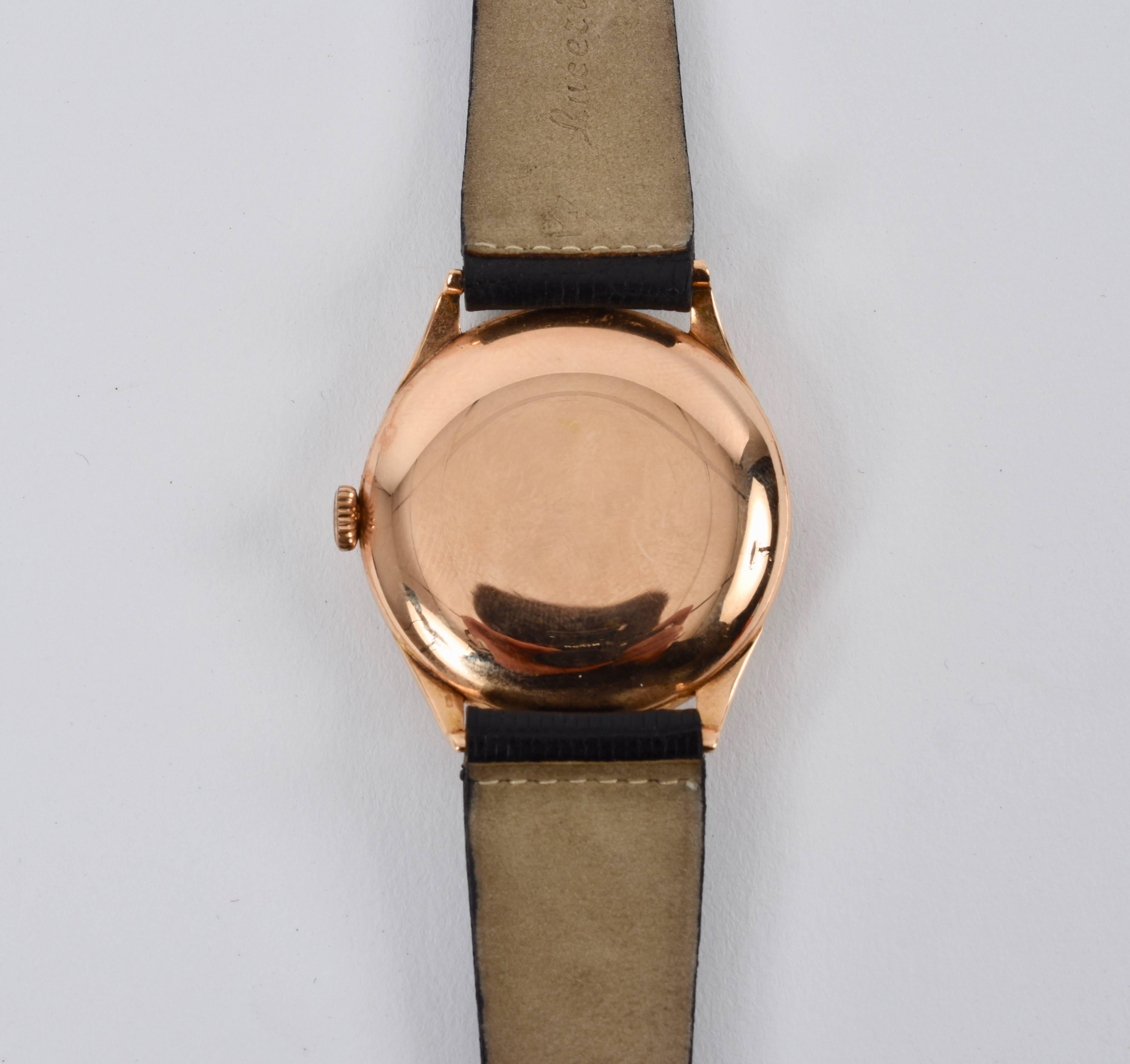Longines Watch in Pink Gold, Manual Charge Extra Large, 1950s In Fair Condition In Roma, IT