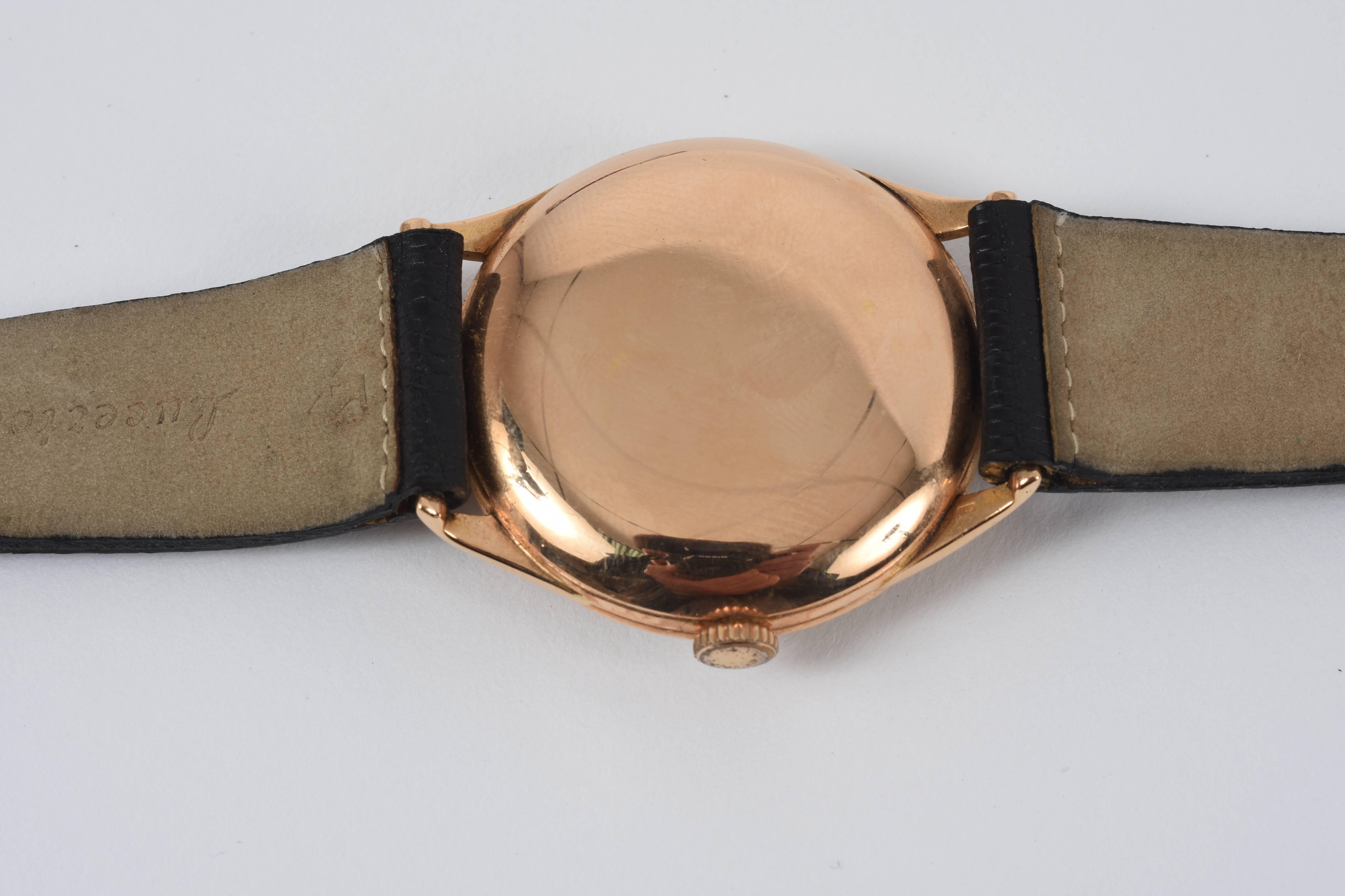 Longines Watch in Pink Gold, Manual Charge Extra Large, 1950s 1