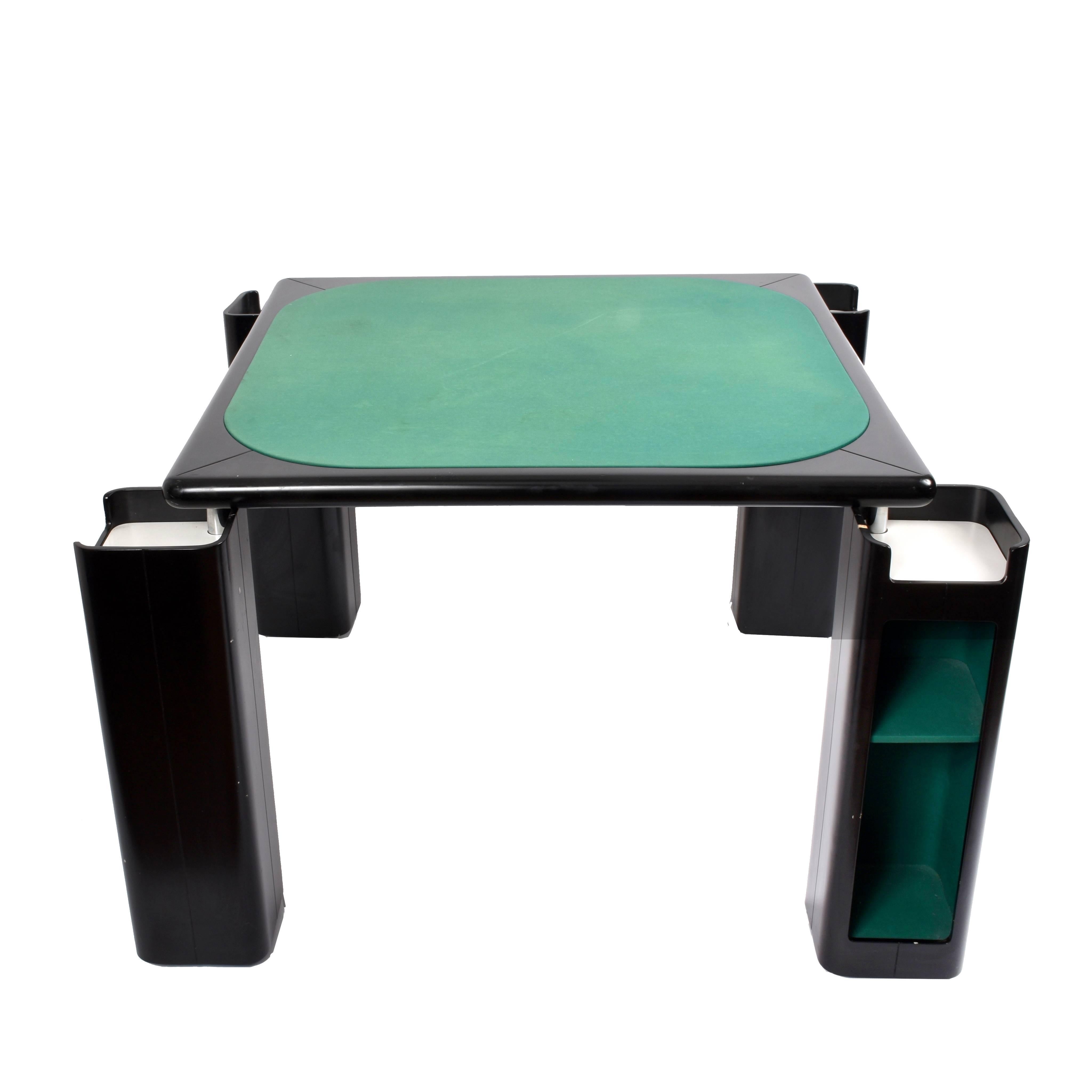 Wood Lacquer Games or Card Table Pierluigi Molinari for Pozzi Milano, Italy