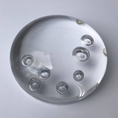 Paperweight Signed Seguso Su with Air Bubbles Murano, Italy