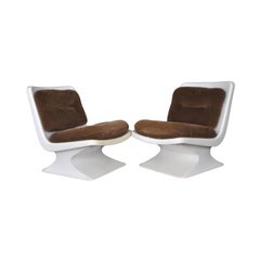 French Design Pair of Lounge Chair by Albert Jacob Grosfillex Space Age, 1970s