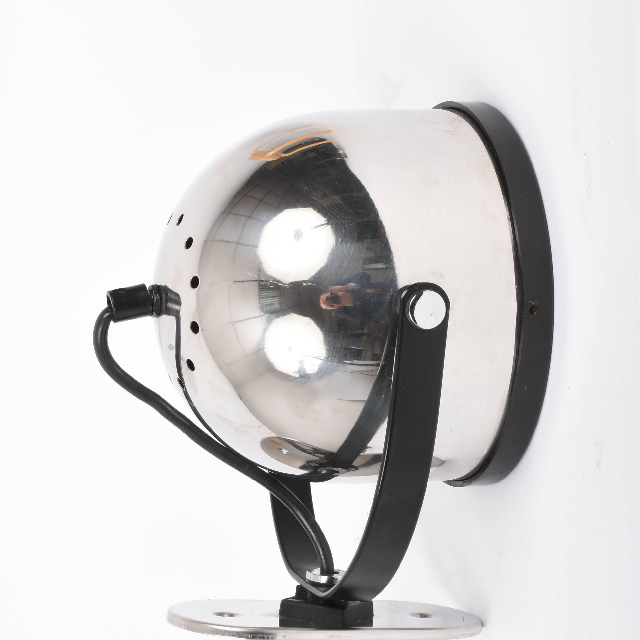 Midcentury Chrome Appliqué Lamp by Gae Aulenti for Stilnovo Spot Italy, 1960s 1