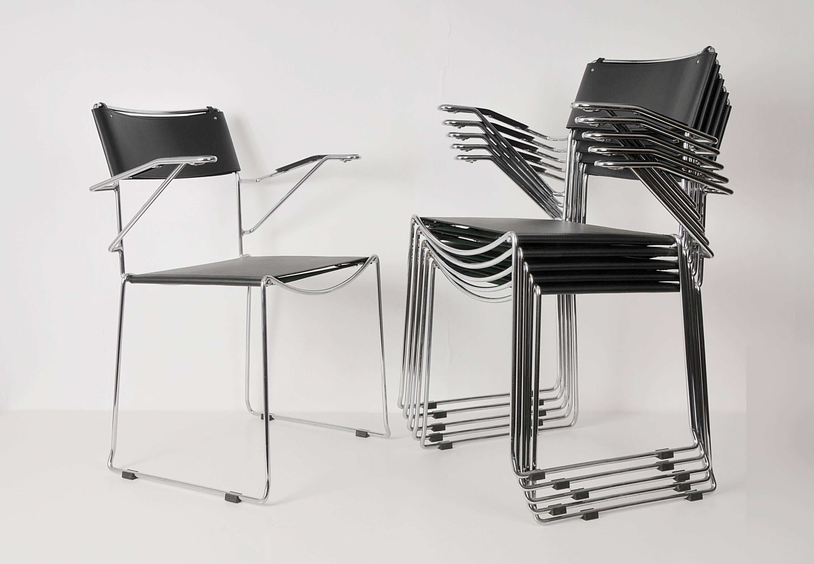 stackable chairs with armrest