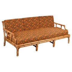 Mid-Century Vivai del Sud Italian Three-Seat Rattan and Bamboo Sofa, 1970s