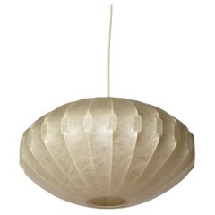 Midcentury Beige Losange Cocoon Pendant Light by Castiglioni, Italy 1960s