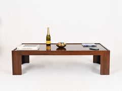 Mesa de centro grande de palisandro, diseñada por Afra y Tobia Scarpa para Cassina, Italia, década de 1960
