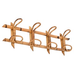 Grand porte-manteau Franco Albini en rotin, bambou et osier, Italie, années 1960