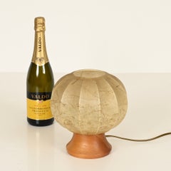 Mid-Century Castiglioni Cocoon Table Lamp with Wood Base, Italy 1960s