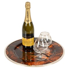 Dior Tortoiseshell Lucite and Chrome Serving Tray or Centerpiece, Italy, 1970s