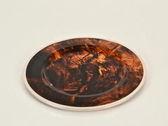 Dior Tortoiseshell Lucite and Chrome Serving Tray or Centerpiece, Italy, 1970s