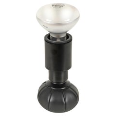 Lámpara de mesa grande modelo 600/C de Gino Sarfatti, de cuero negro, Arteluce, Italia, 1966