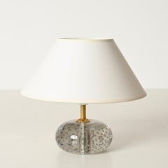 Pair of Seguso Murano Bullicante Glass Table Lamps, Italy, 1940s