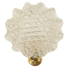 Barovier Wandleuchte „Large Shell“ aus Muranoglas und Messing, Italien, 1950er Jahre