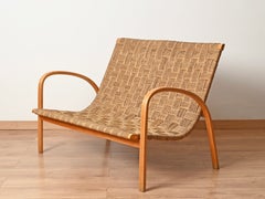Giuseppe Pagano Sofa and Pair of Armchairs in Wood and Woven Rope, Italy, 1940s