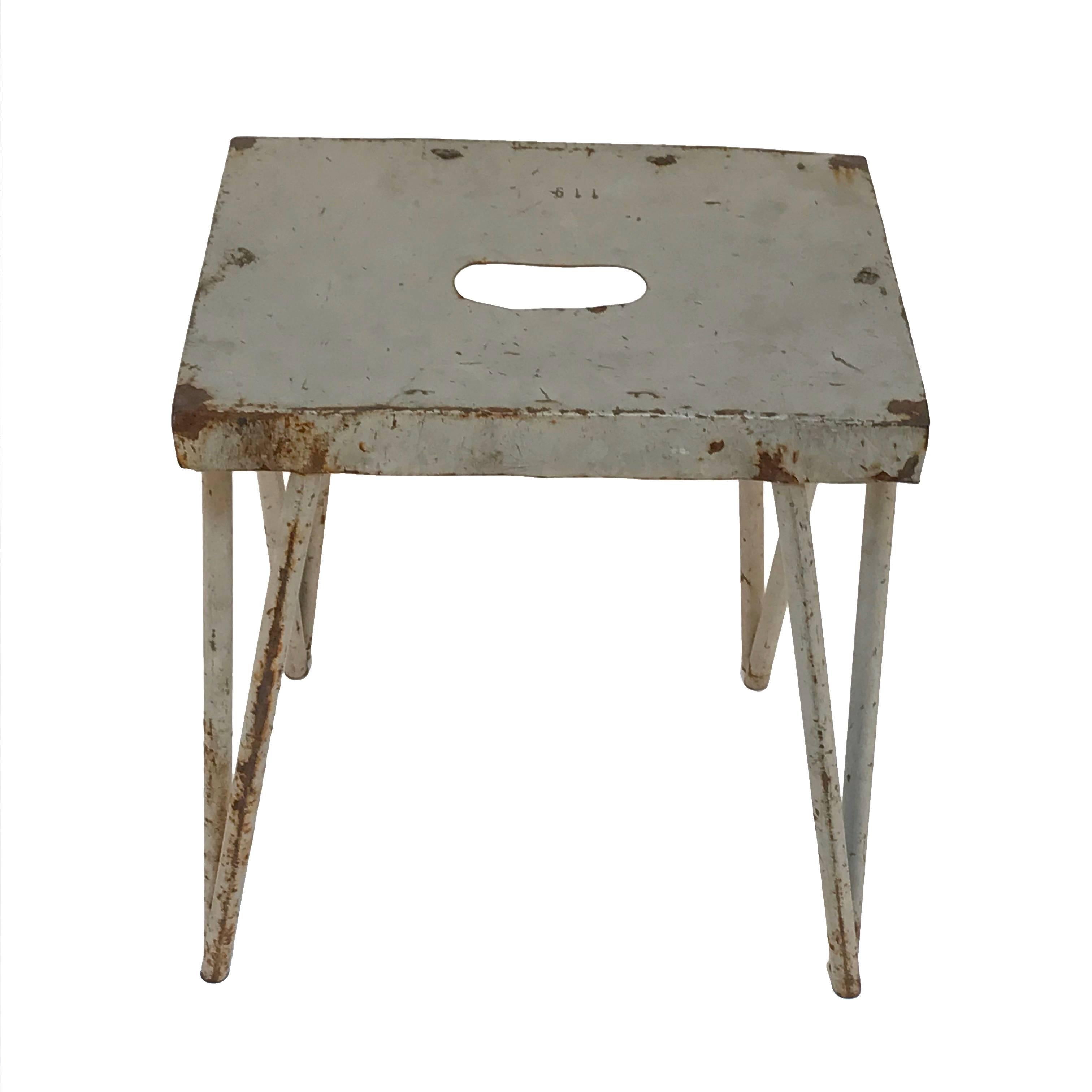 Industrial Style Stool, in Painted Iron 1950s, Italy 2