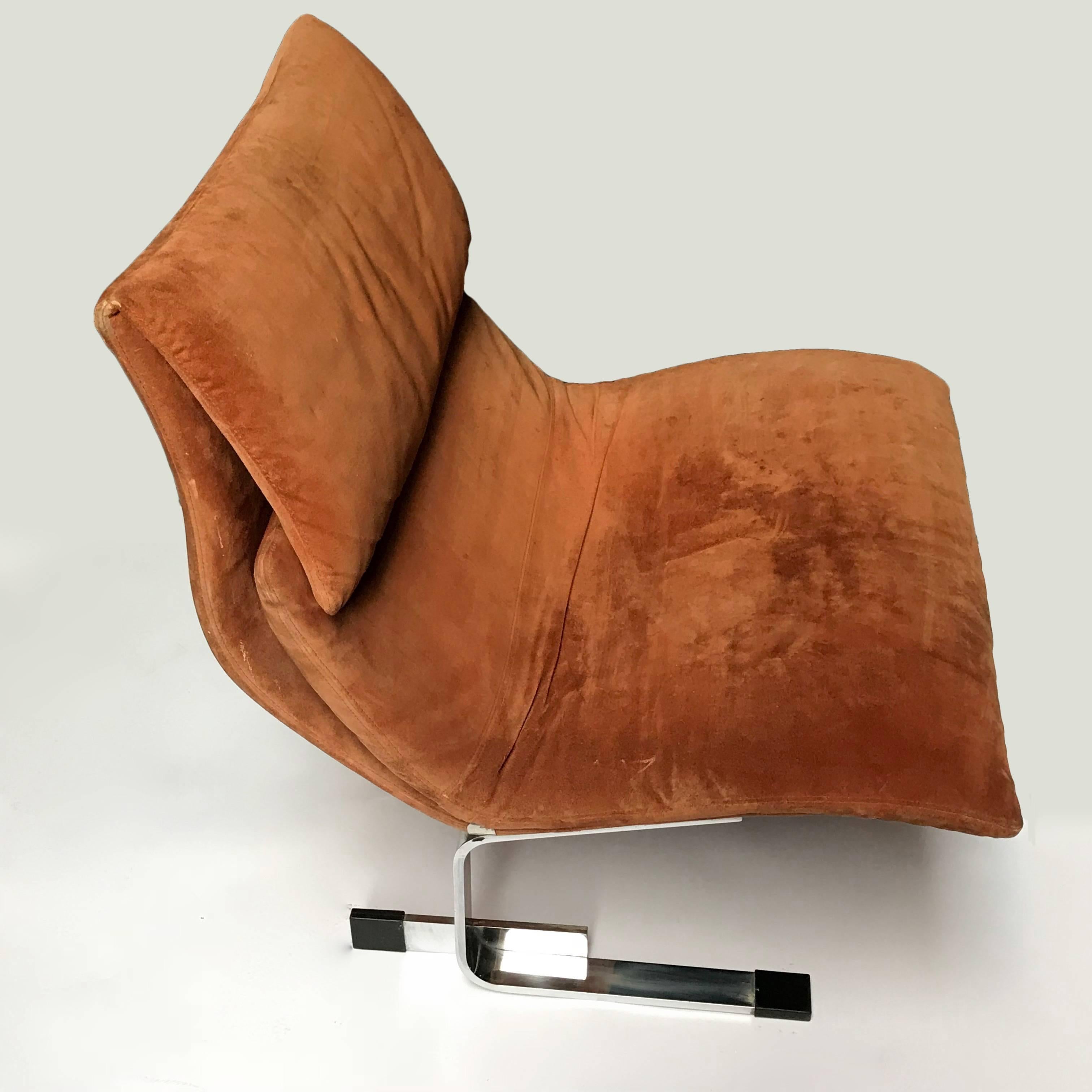Italian Onda Lounge Chair and Ottoman by Giovanni Offredi for Saporiti, 1970s 2