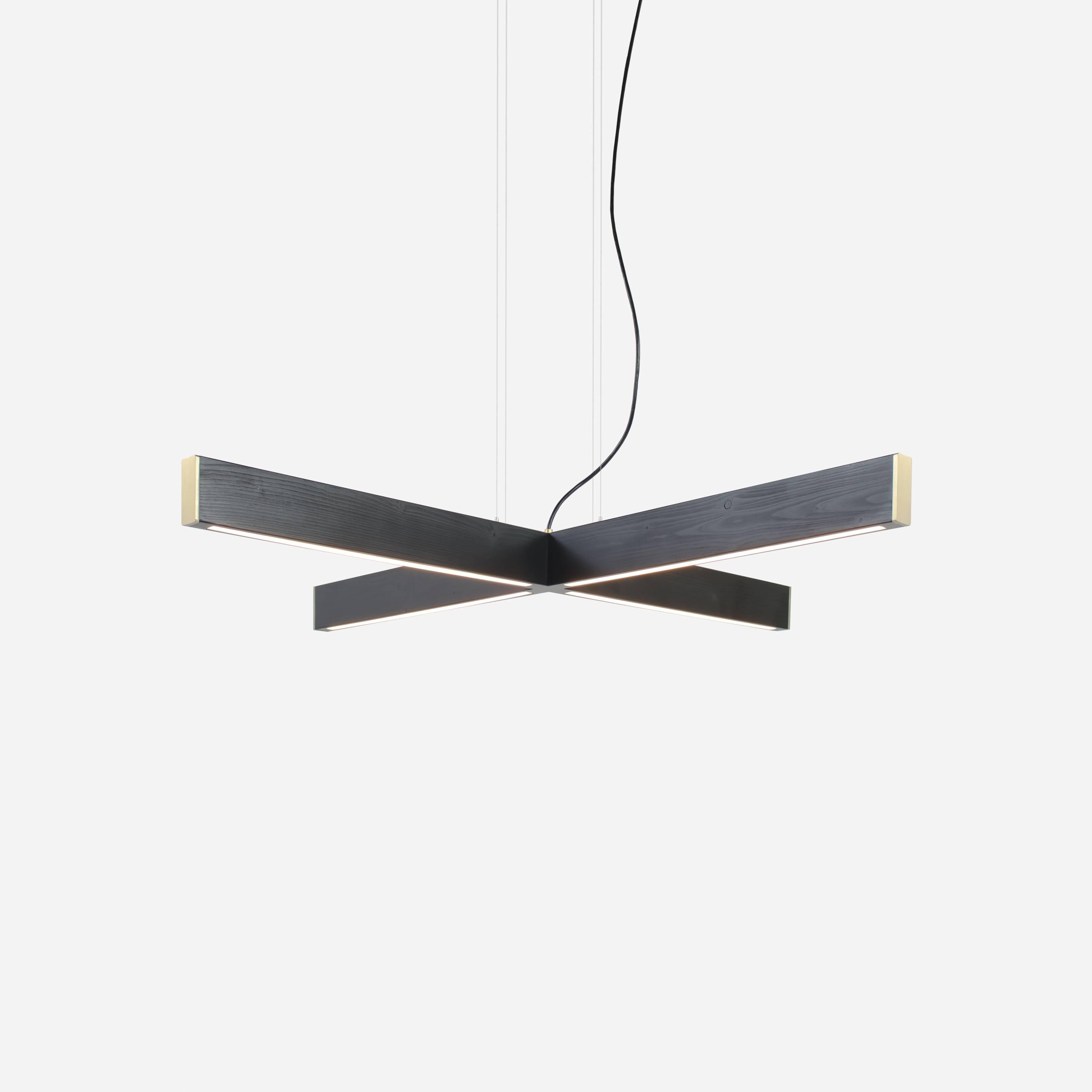 American 2x4 Plus Pendant in Black Dyed Wood - 36 in For Sale