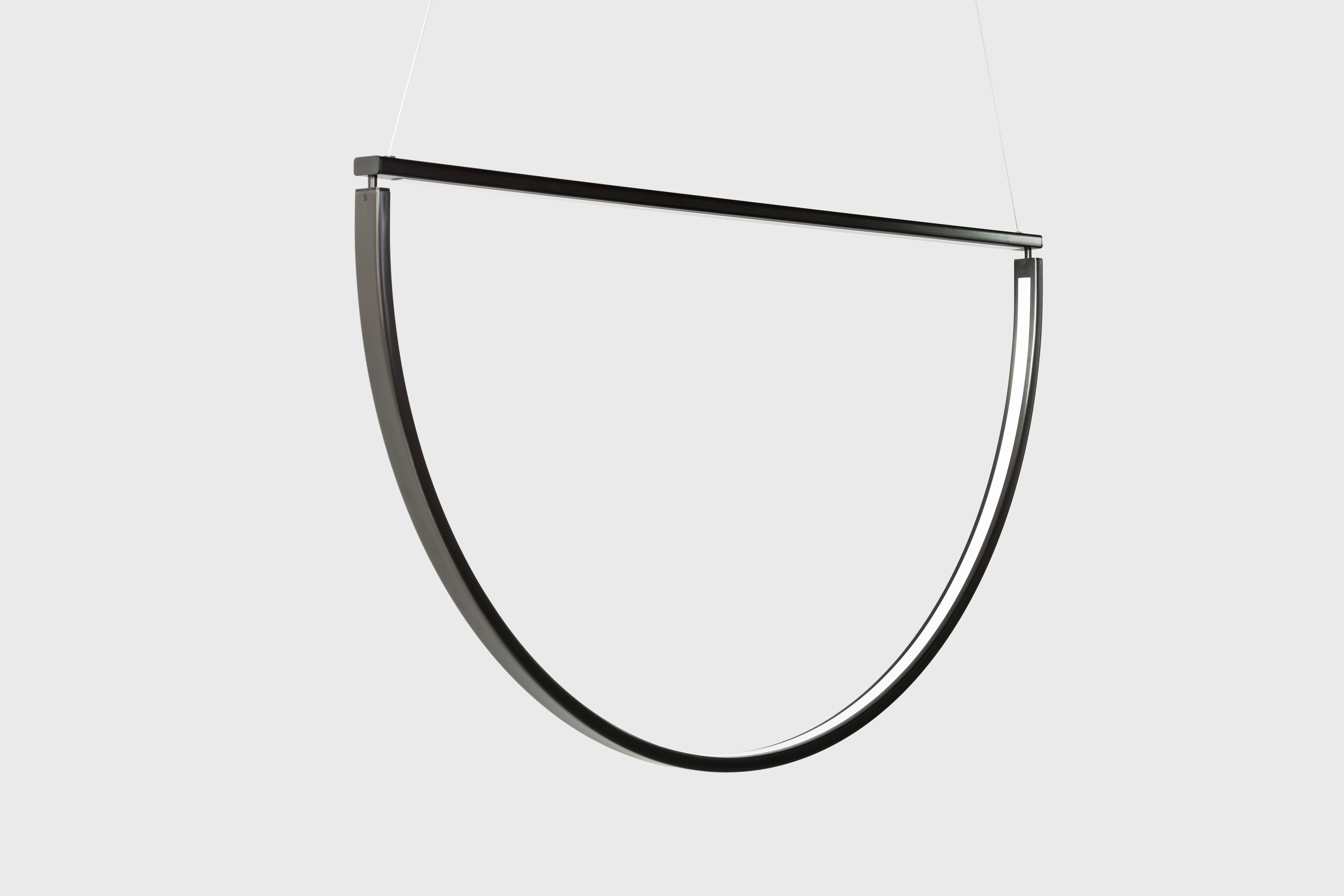 Contemporary Chord Pendant in Gunmetal - 40 in For Sale