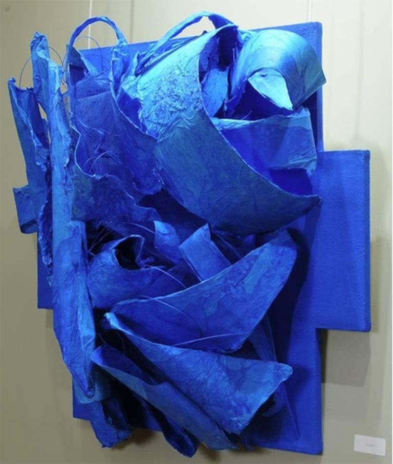 American Parang Blue, 3D Modern Wall Sculpture, Limited Edition by Kimhan