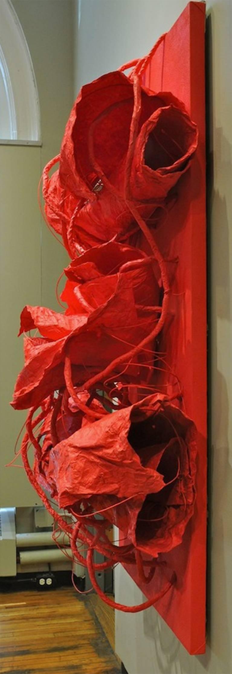 American Red Soom, 3D Modern Wall Sculpture, Limited Edition by Kimhan For Sale