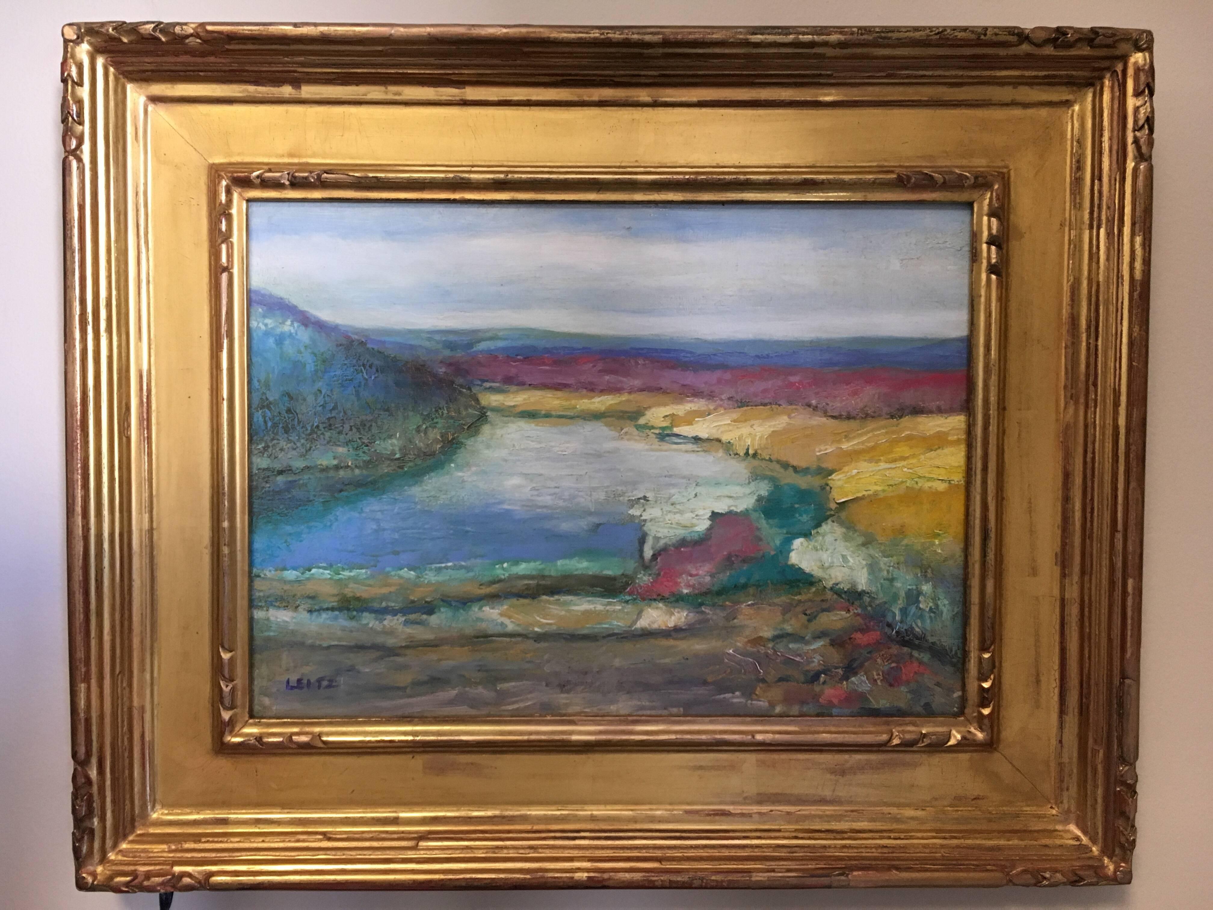 Peinture originale signée Jeffrey Leitz - Paysage de rivage du Connecticut en vente 4