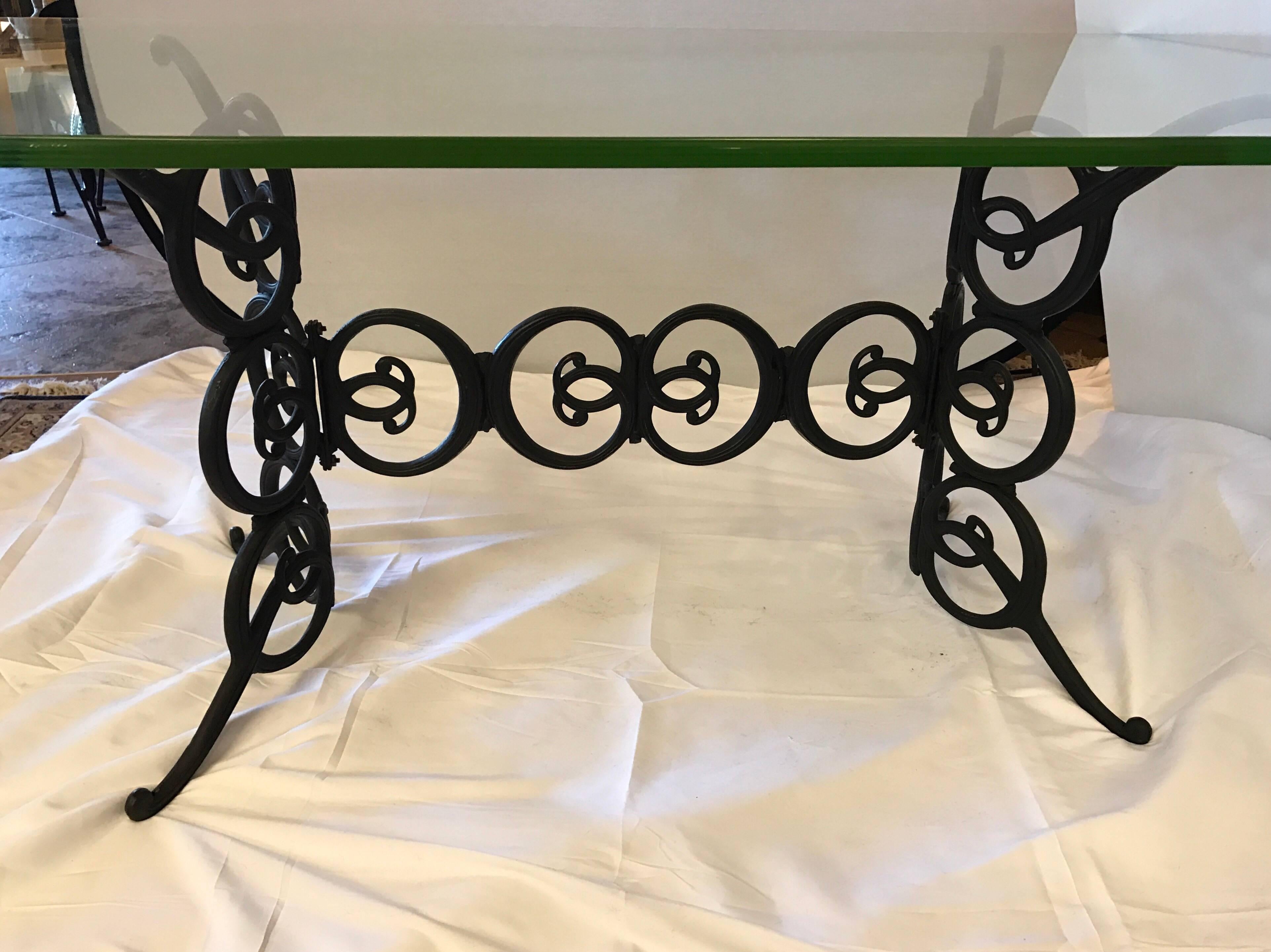 American Russell Woodard Signed Cast Iron Dining Room Patio Set