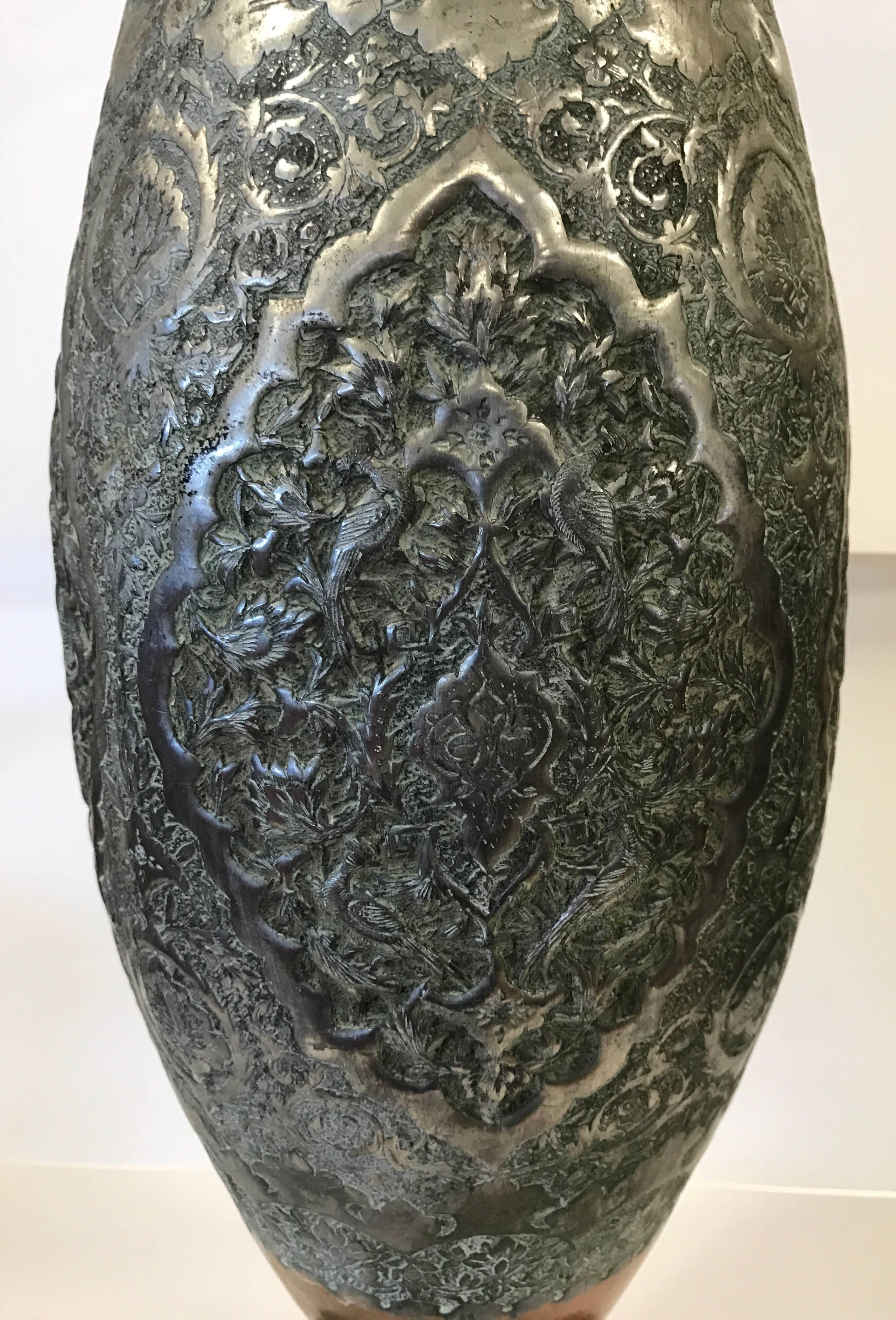 silver urn vase