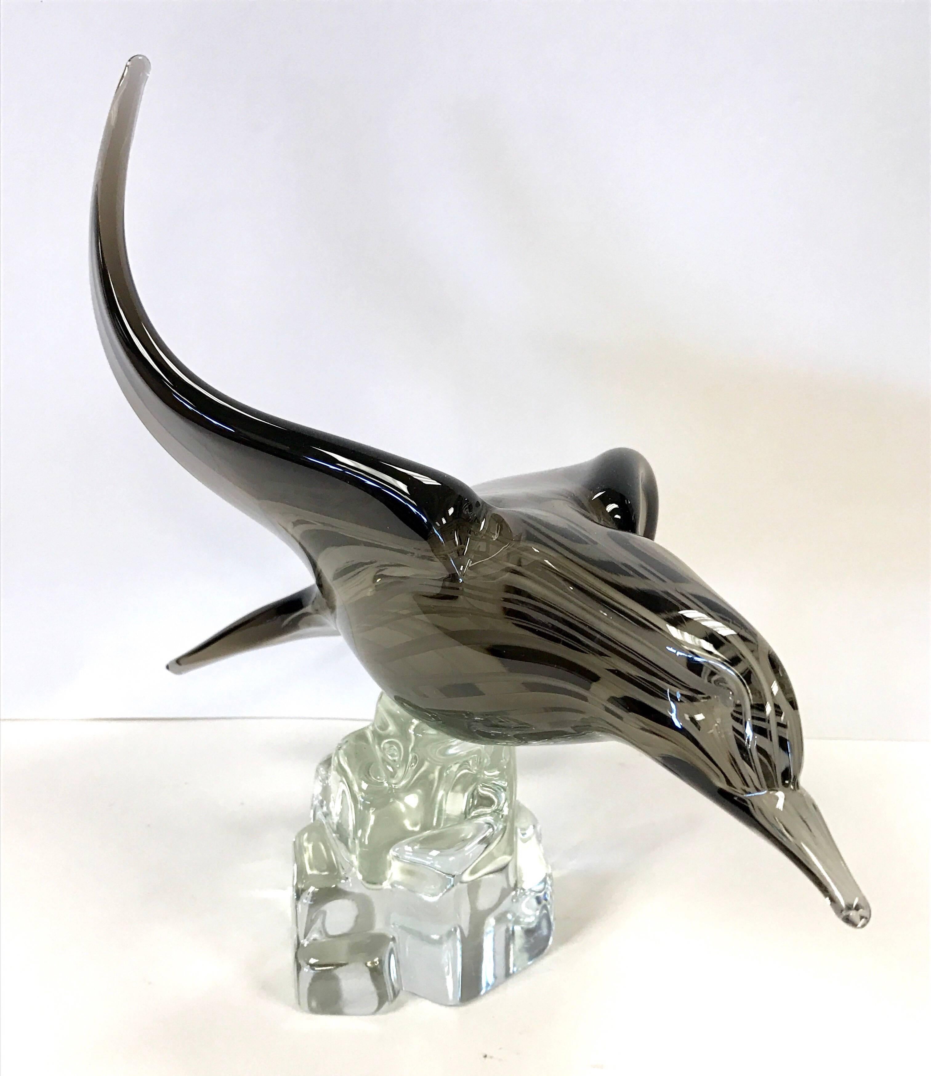 Italian Licio Zanetti Signed Murano Blown Glass Bird Sculpture Art Figure