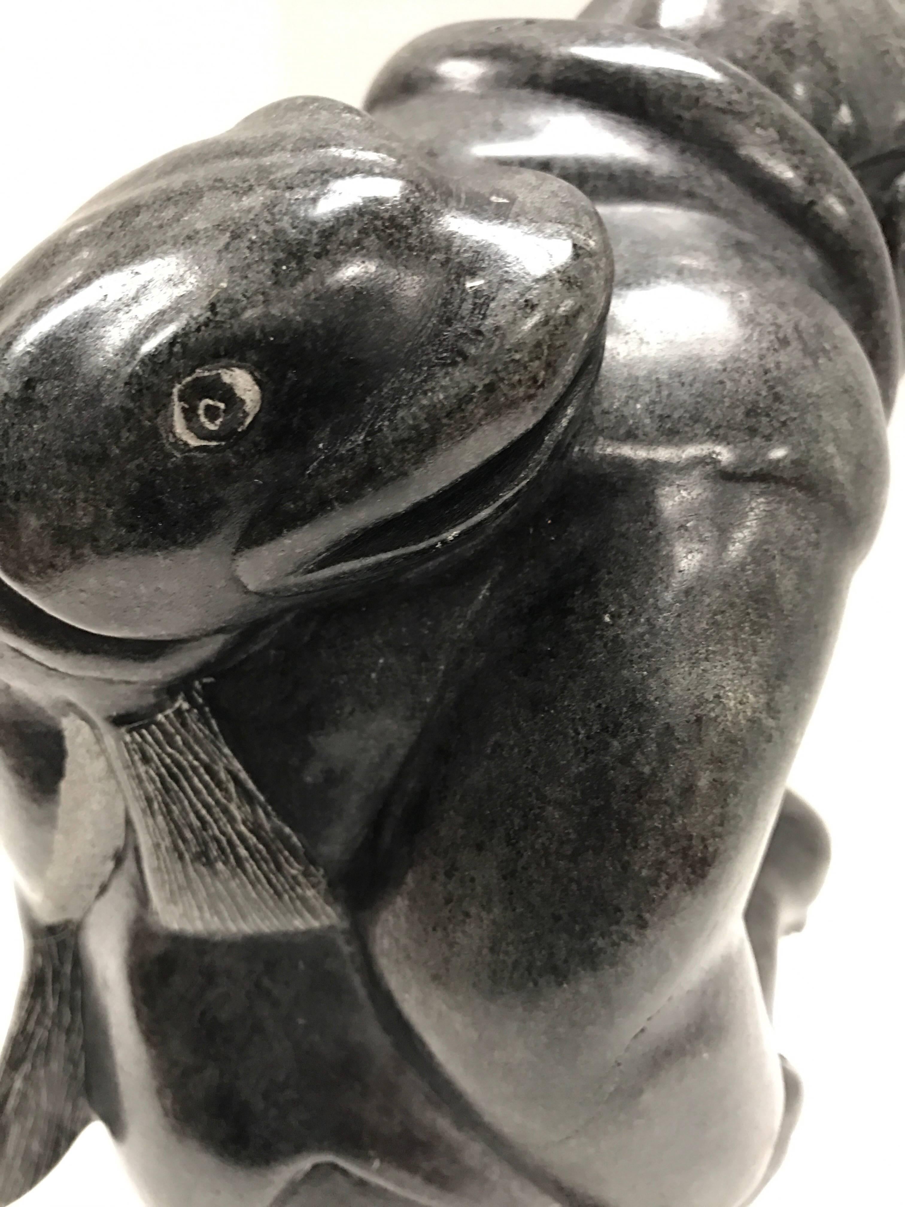 Mid-20th Century Inuit Soapstone Sculpture Figurine Art Figure