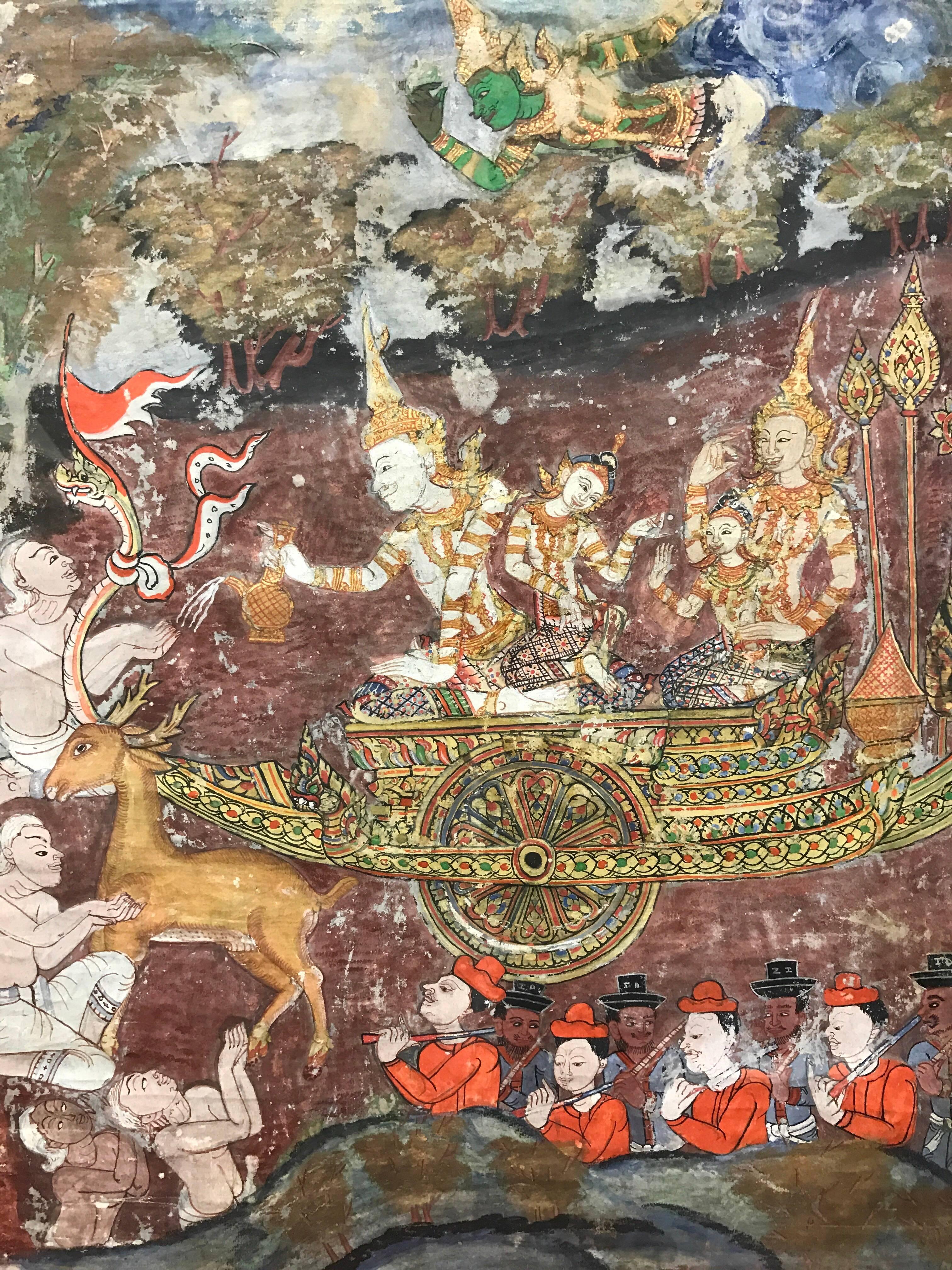 Pair of Vaishravana Thangka Tibetan Asian Buddhist Paintings Thangkas 1