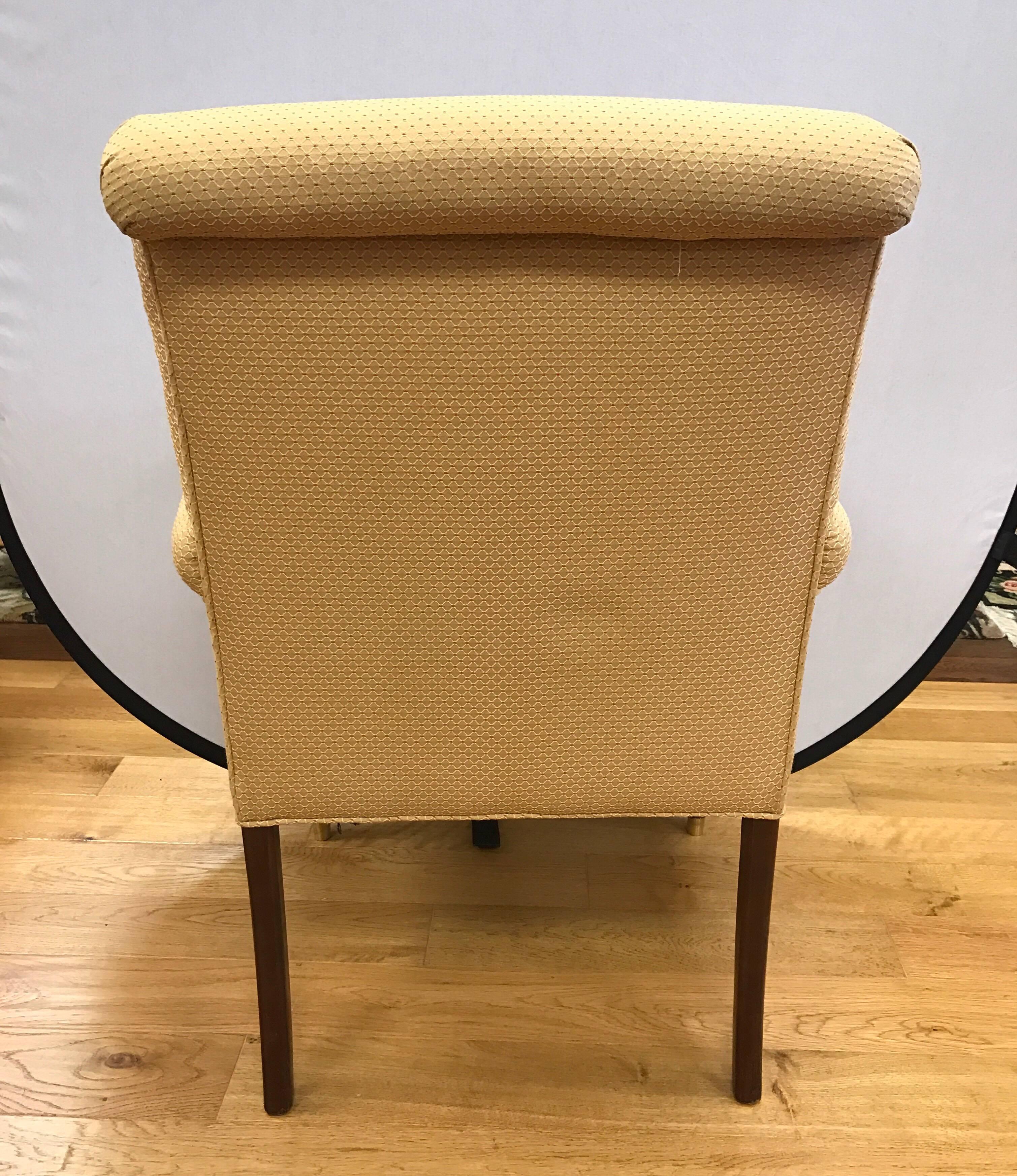 American Four Baker Furniture Gold Upholstered Armchairs