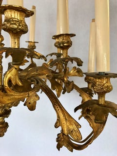 Belle Epoque French Late 19th Century Cast Bronze Chandelier