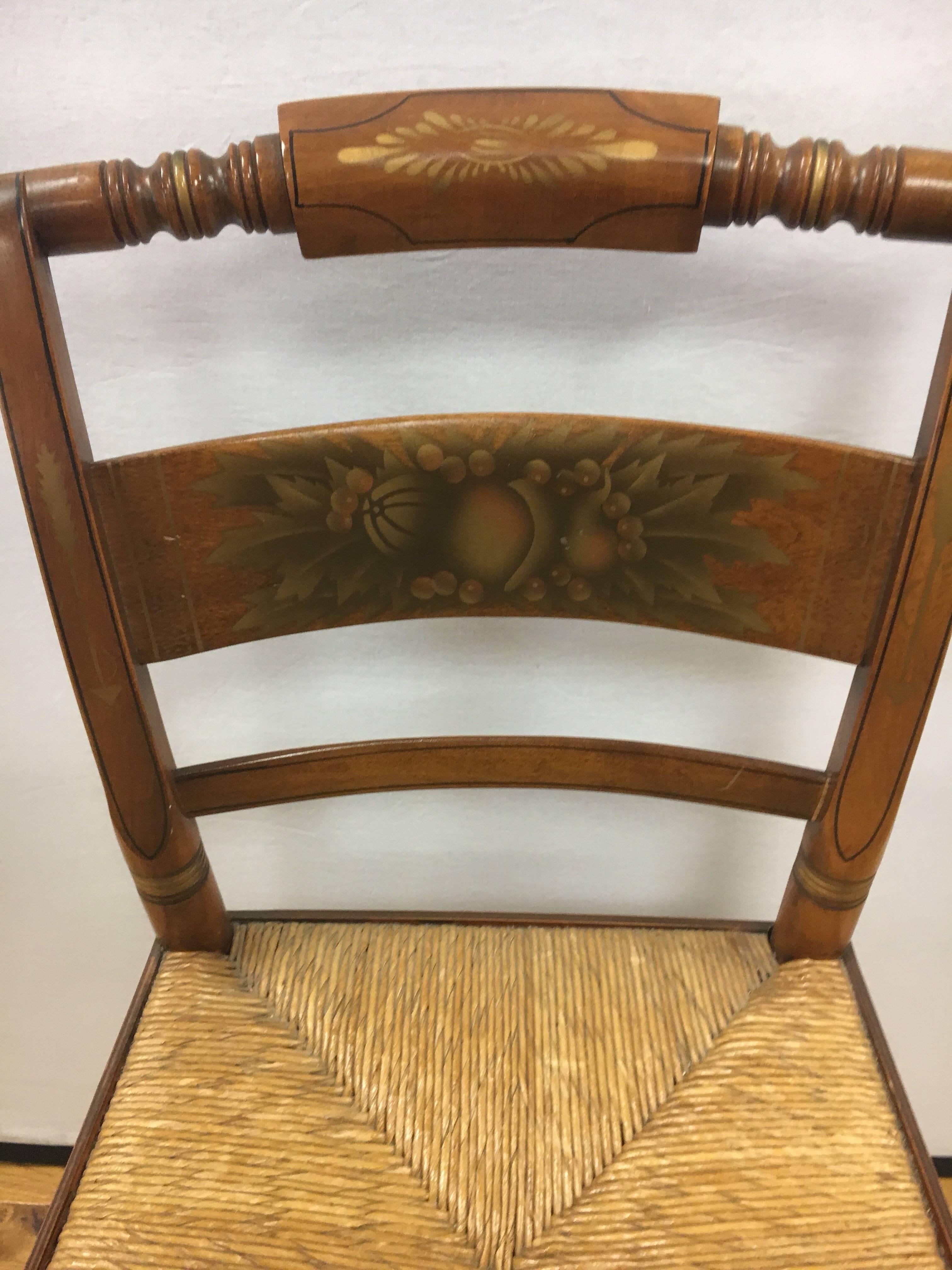 Set of Six Matching Hitchcock Sheraton Style Dining Chairs In Excellent Condition In West Hartford, CT