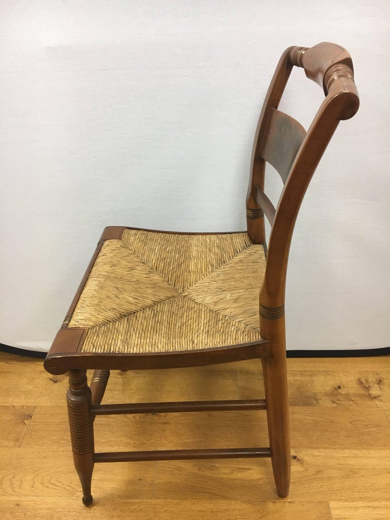 Set of Six Matching Hitchcock Sheraton Style Dining Chairs For Sale at