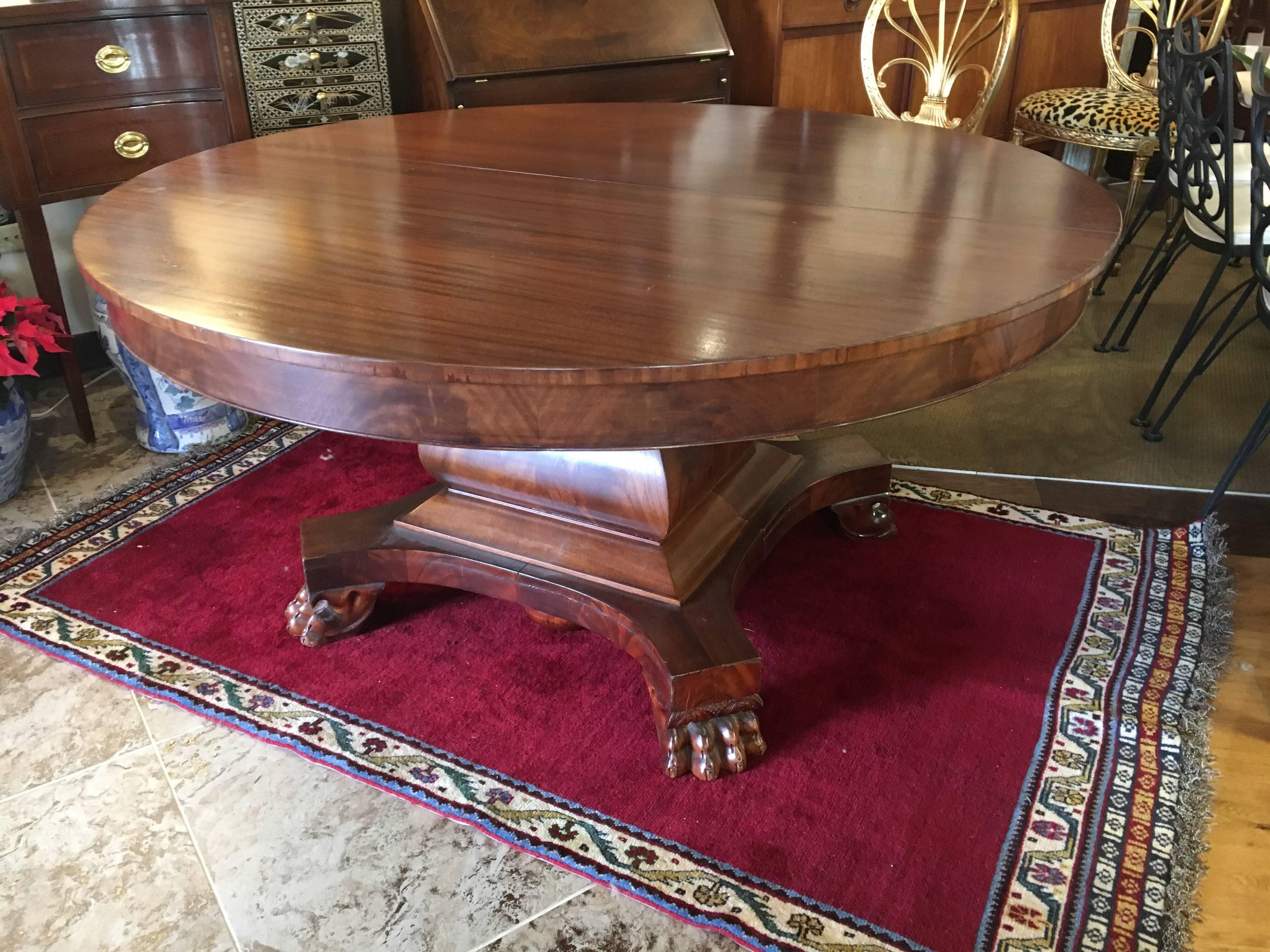 Antique English Regency Mahogany Round Dining Table 1