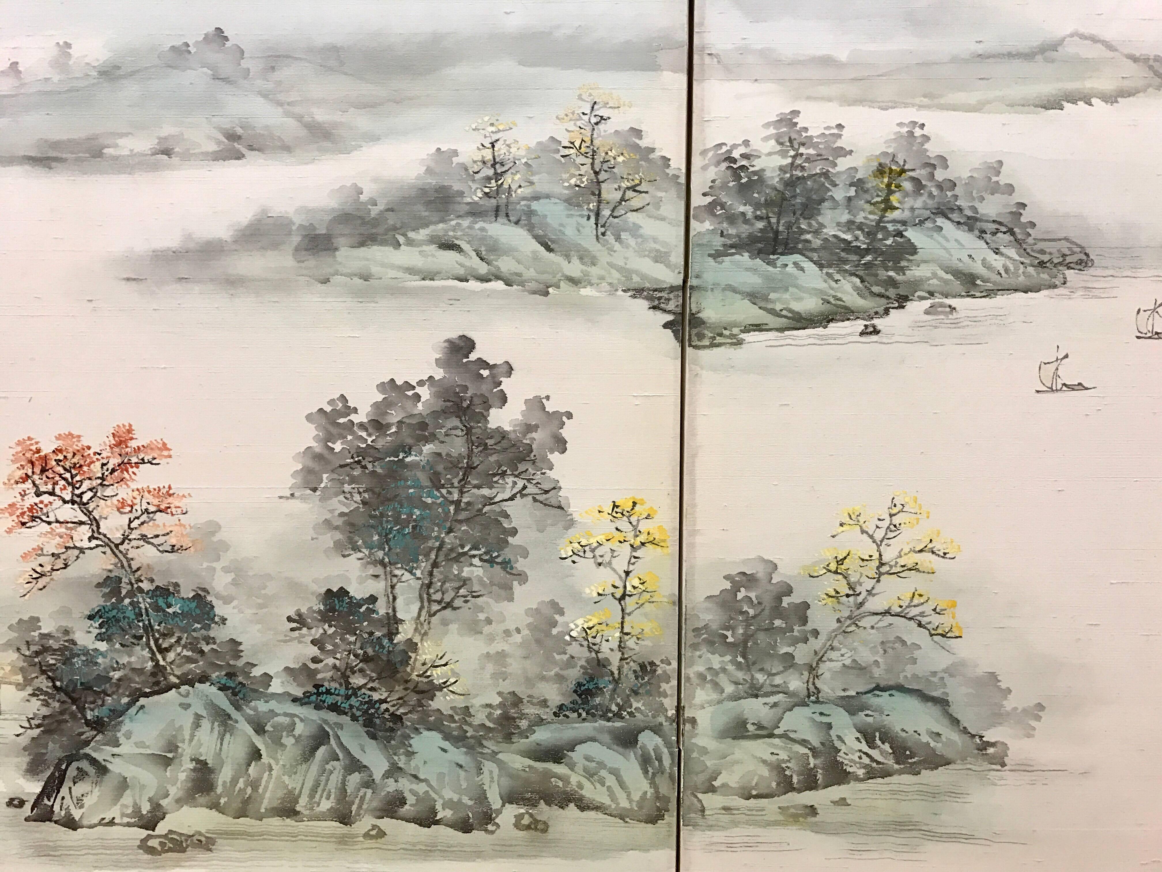Japanese HandPainted Silk Folding Screen at 1stDibs japanese folding