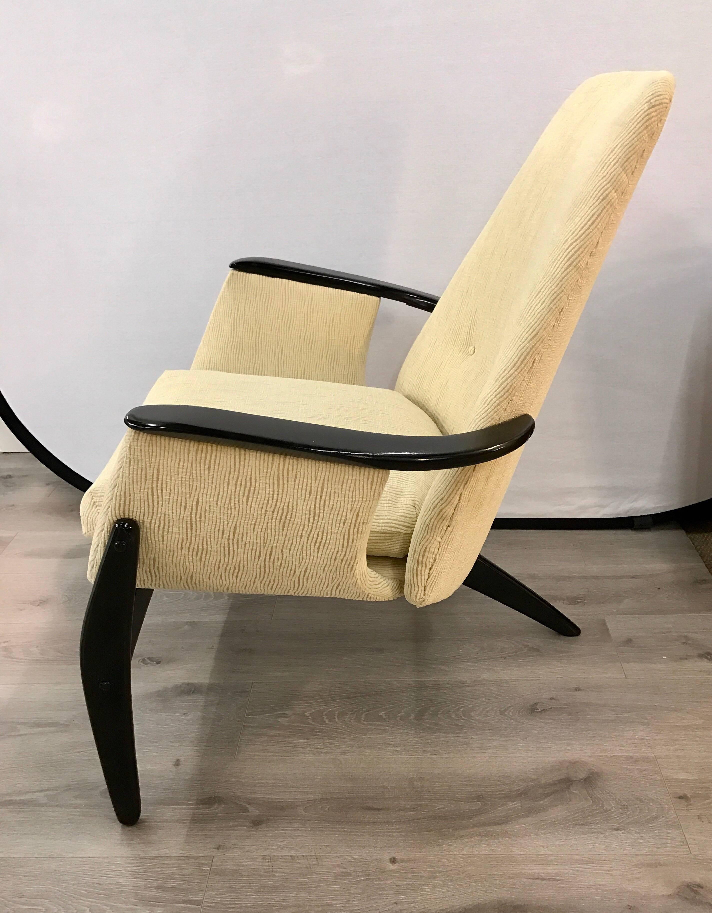 20th Century Belgian Mid-Century Modern Tri-Pod Chair Attributed to Alfred Hendrickx