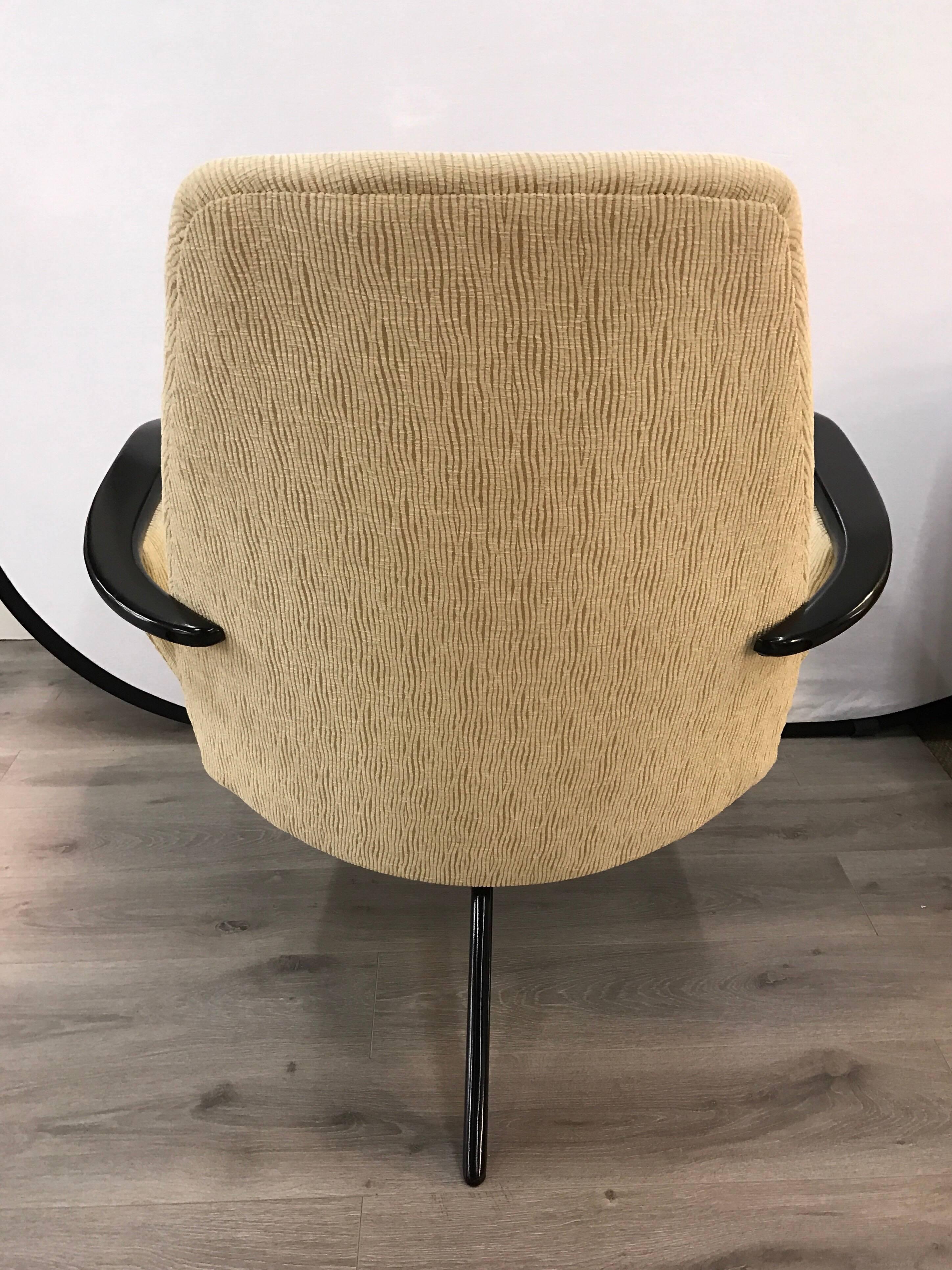 Fabric Belgian Mid-Century Modern Tri-Pod Chair Attributed to Alfred Hendrickx