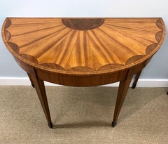 Pair of Sheraton Mahogany Demilune Console Tables