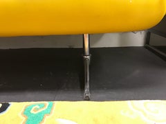 Midcentury Banana Yellow Vinyl Sofa Couch