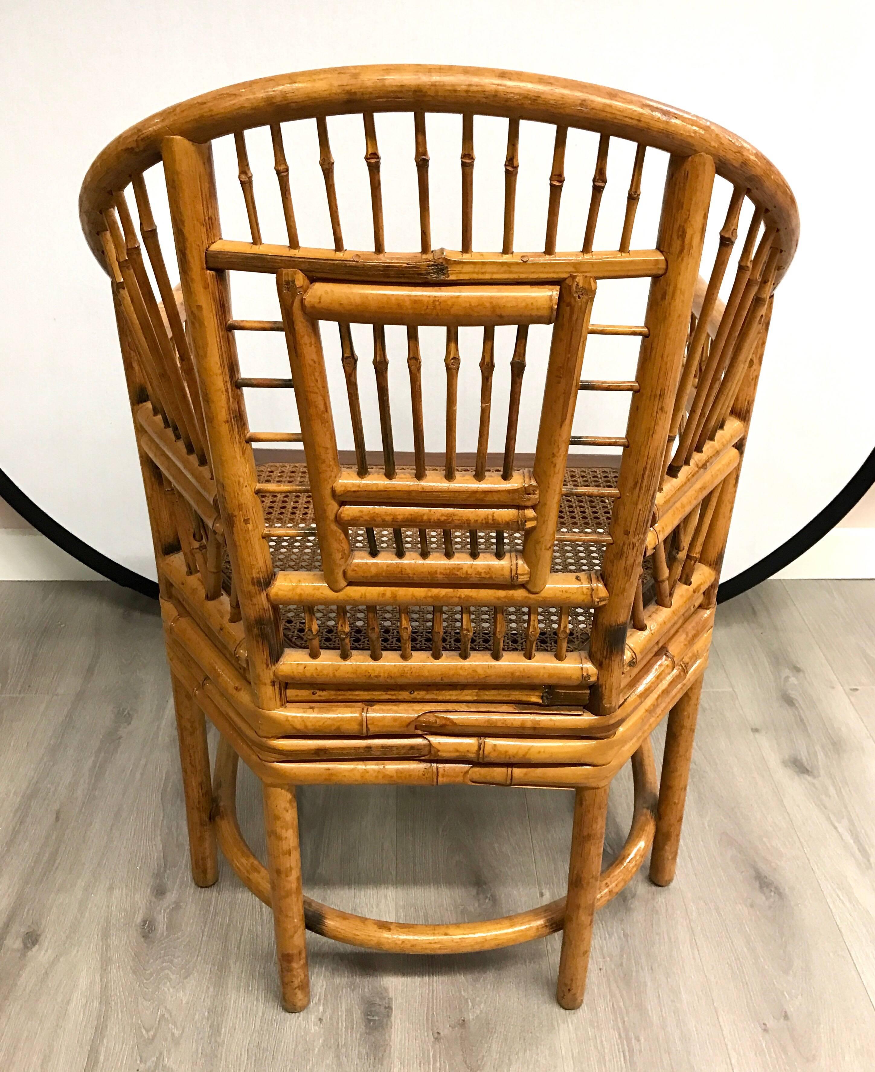 Mid-20th Century Vintage Bamboo and Rattan Armchair