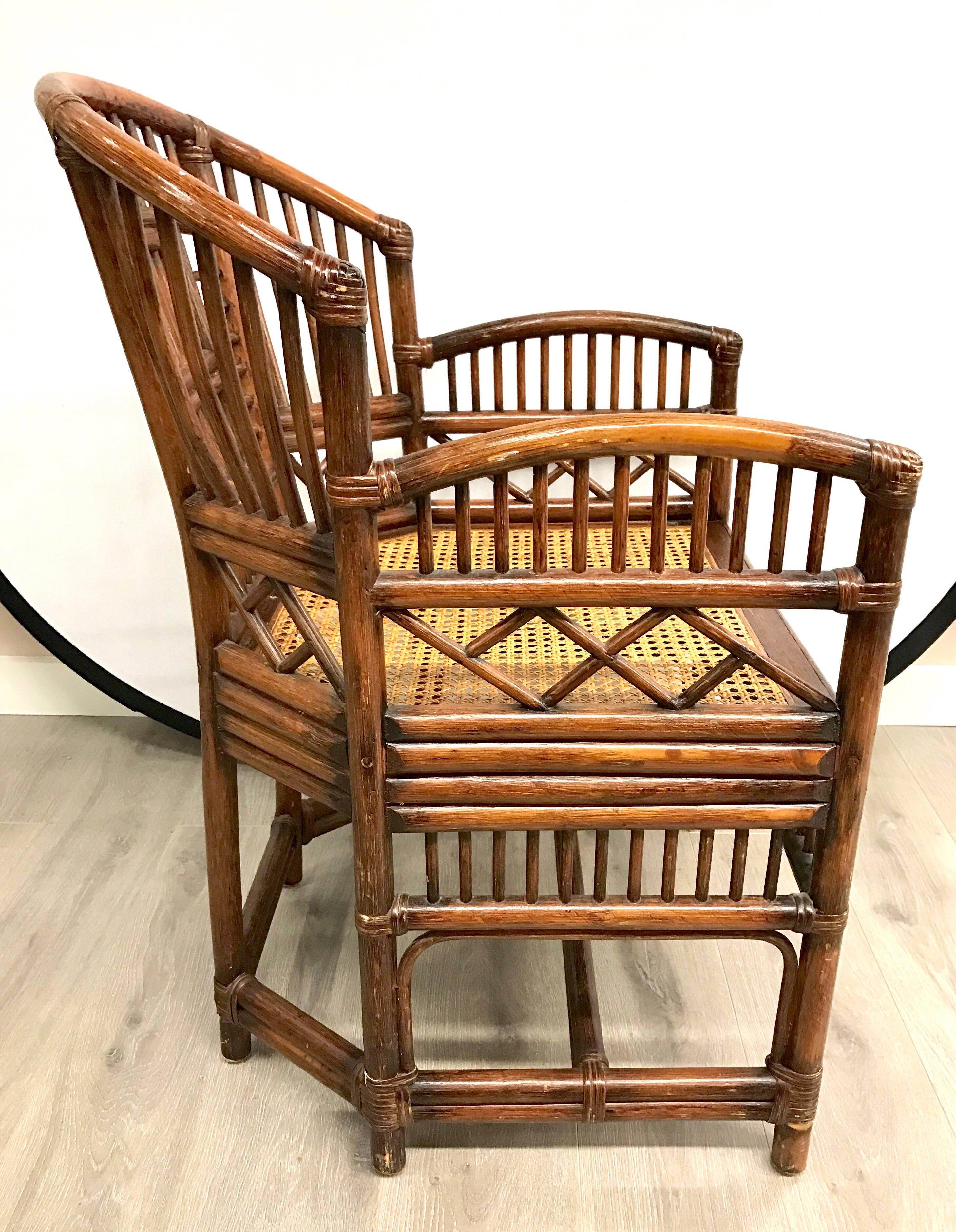 Midcentury Bamboo and Rattan Armchair 1