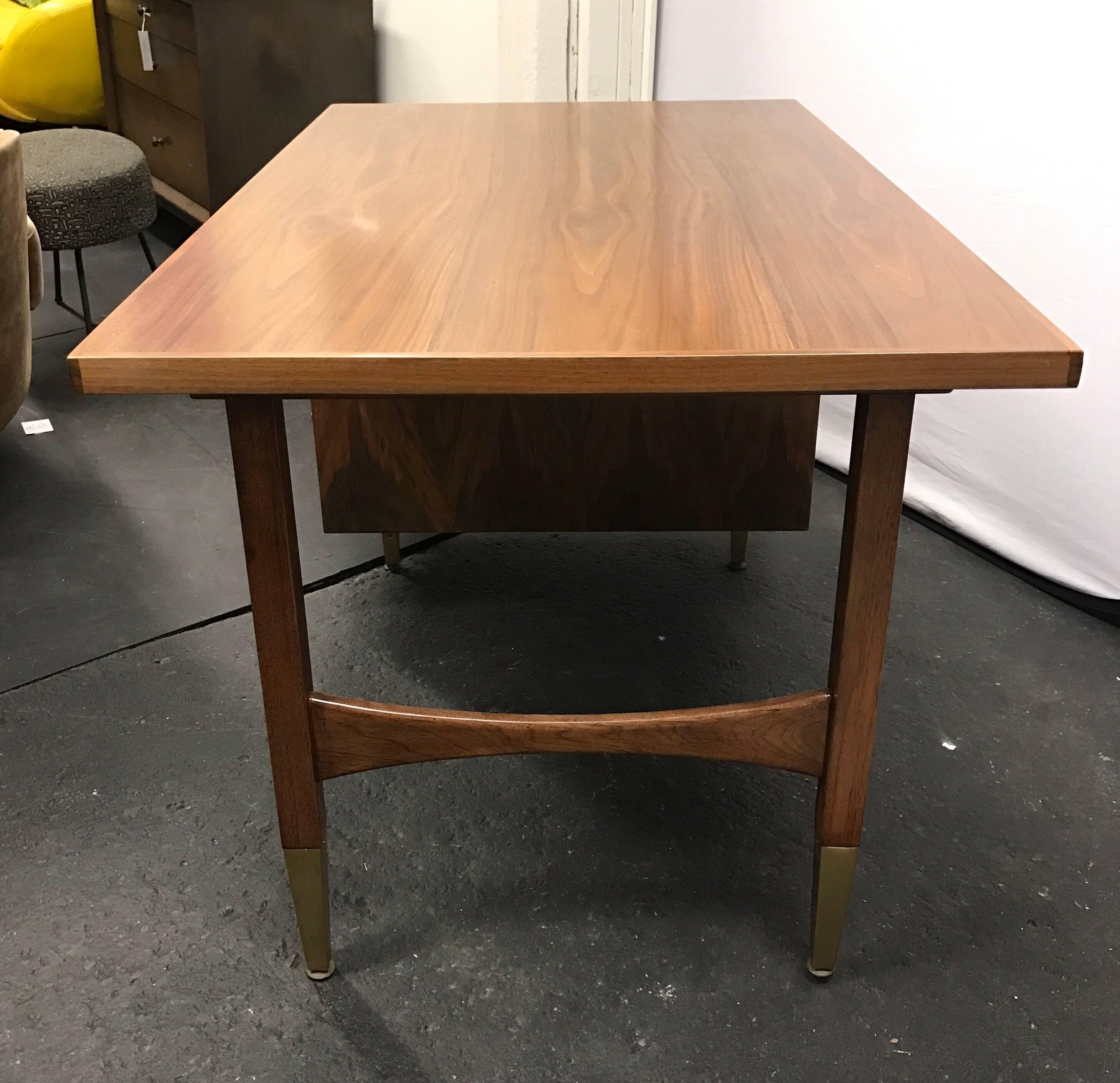 Mid-20th Century Danish Mid-Century Modern Oiled Walnut Desk Writing Table